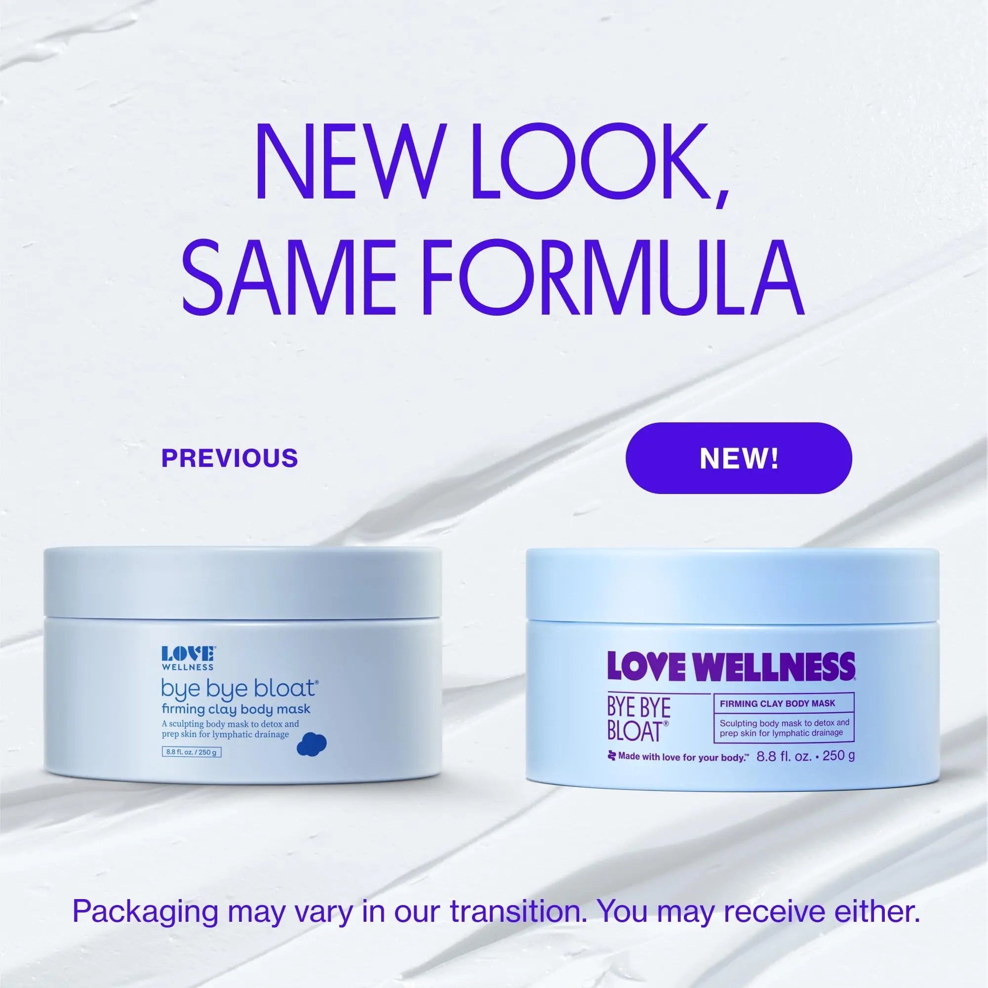 Love Wellness Bye Bye Bloat Firming Clay Body Mask | Lymphatic Drainage Body Mask for Women | Support Bloating Relief, Skin Hydration & Boost Circulation | Caffeine, Grapefruit & Peppermint Oil | 250g - TrustMedUSA