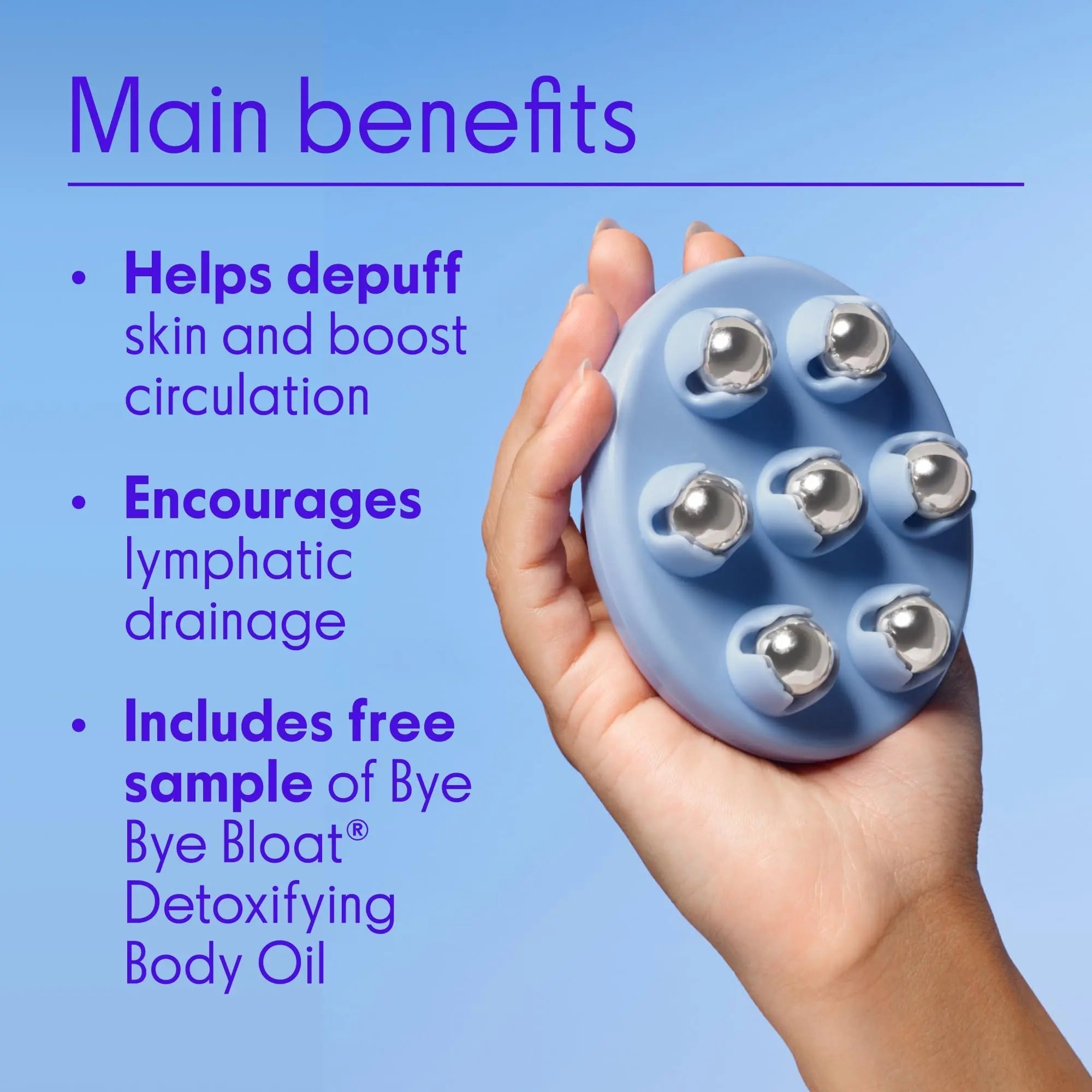 Love Wellness Bye Bye Bloat Lymphatic Massage Roller | Handheld Massager and Body Sculpting Tool | Supports Lymphatic Drainage, Bloating Relief, Skin Hydration & Boost Circulation | 1 Count - TrustMedUSA