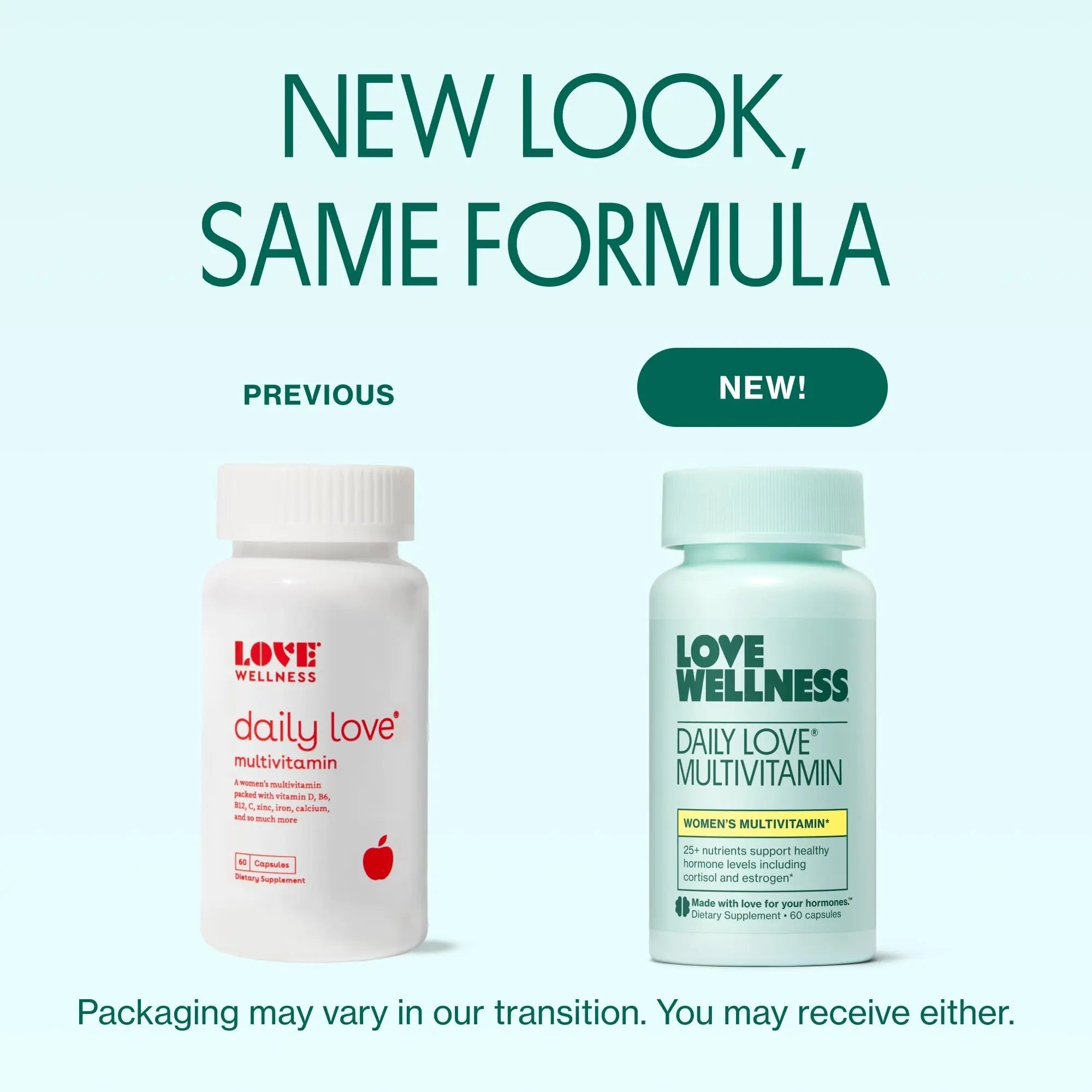 Love Wellness Daily Love Multivitamin for Women | Supports Energy, Cortisol, Immune Health, Stress Relief, & PMS | Complete with Vitamin D, C, Iron, Calcium, Zinc, & Biotin, Magnesium | 60 Count - TrustMedUSA