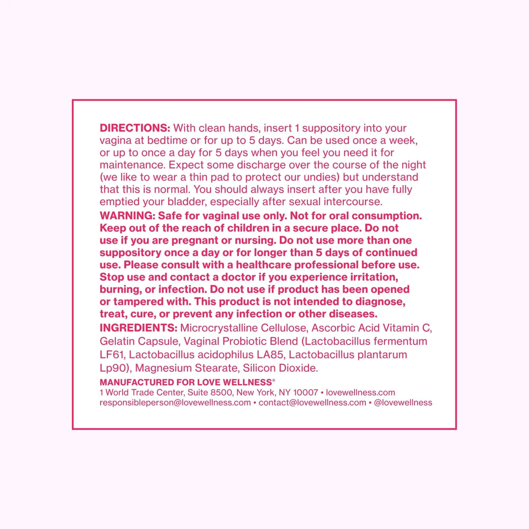 Love Wellness Flora Power | Vaginal Probiotic Suppositories with Vitamin C | Supports pH Balance & Vaginal Health | Fragrance-Free, Non-GMO & Paraben-Free | 10 Count - TrustMedUSA