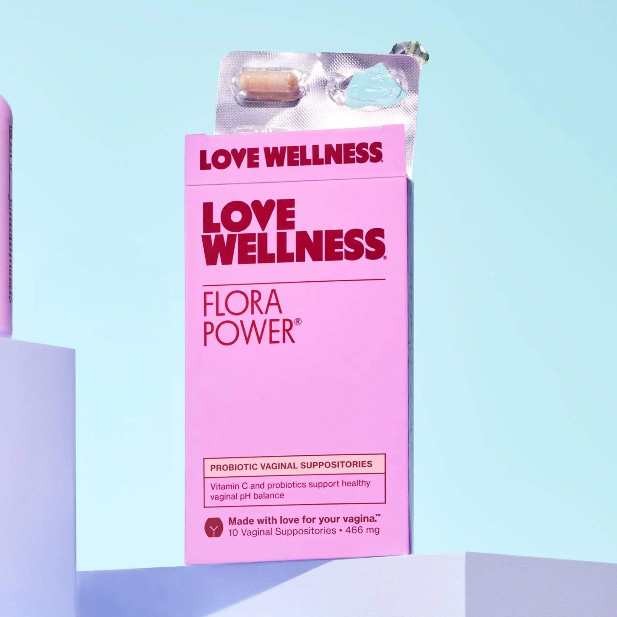 Love Wellness Flora Power | Vaginal Probiotic Suppositories with Vitamin C | Supports pH Balance & Vaginal Health | Fragrance-Free, Non-GMO & Paraben-Free | 10 Count - TrustMedUSA