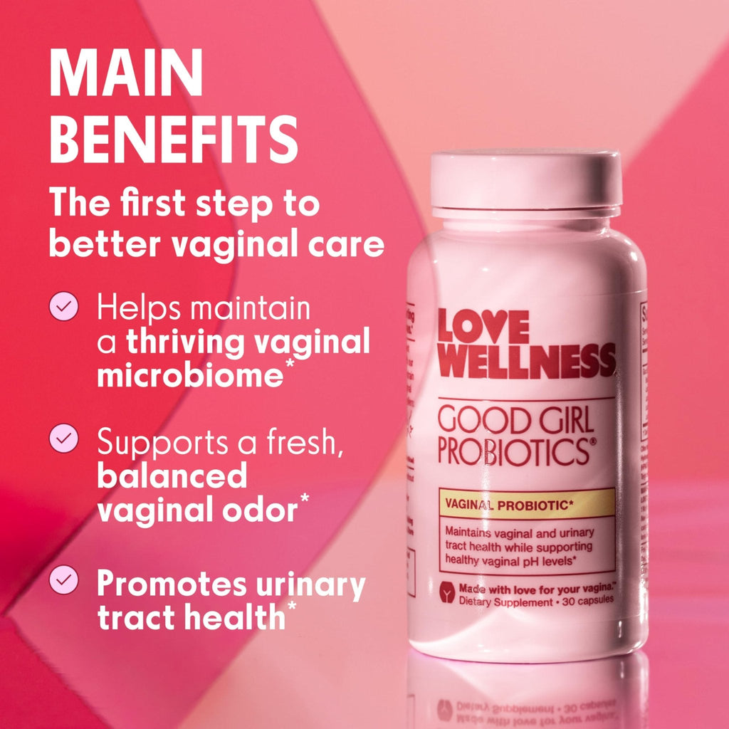 Love Wellness Good Girl Probiotics | Women’s Vaginal Health & pH Balance Supplement | 9-Strain Probiotic for Urinary Tract, Yeast, Odor & Immune Support | Gluten-Free (60-Day Supply) - Maple Wellness Supplements