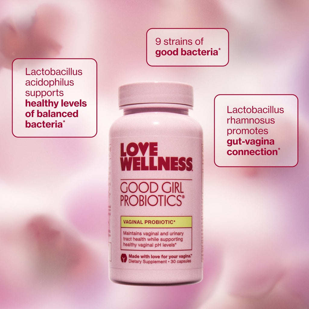 Love Wellness Good Girl Probiotics | Women’s Vaginal Health & pH Balance Supplement | 9-Strain Probiotic for Urinary Tract, Yeast, Odor & Immune Support | Gluten-Free (60-Day Supply) - Maple Wellness Supplements