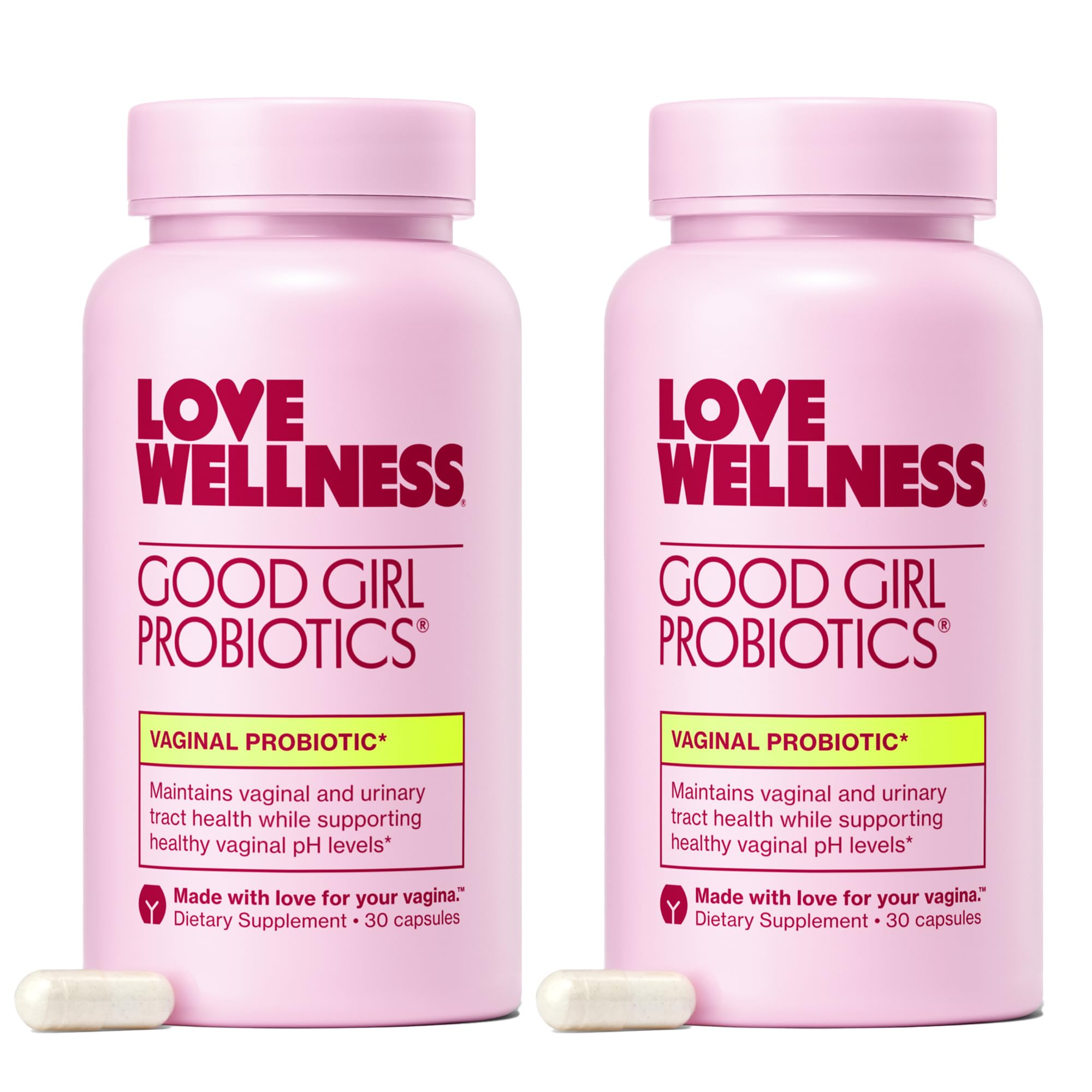Love Wellness Good Girl Probiotics | Women’s Vaginal Health & pH Balance Supplement | 9-Strain Probiotic for Urinary Tract, Yeast, Odor & Immune Support | Gluten-Free (60-Day Supply) - Maple Wellness Supplements