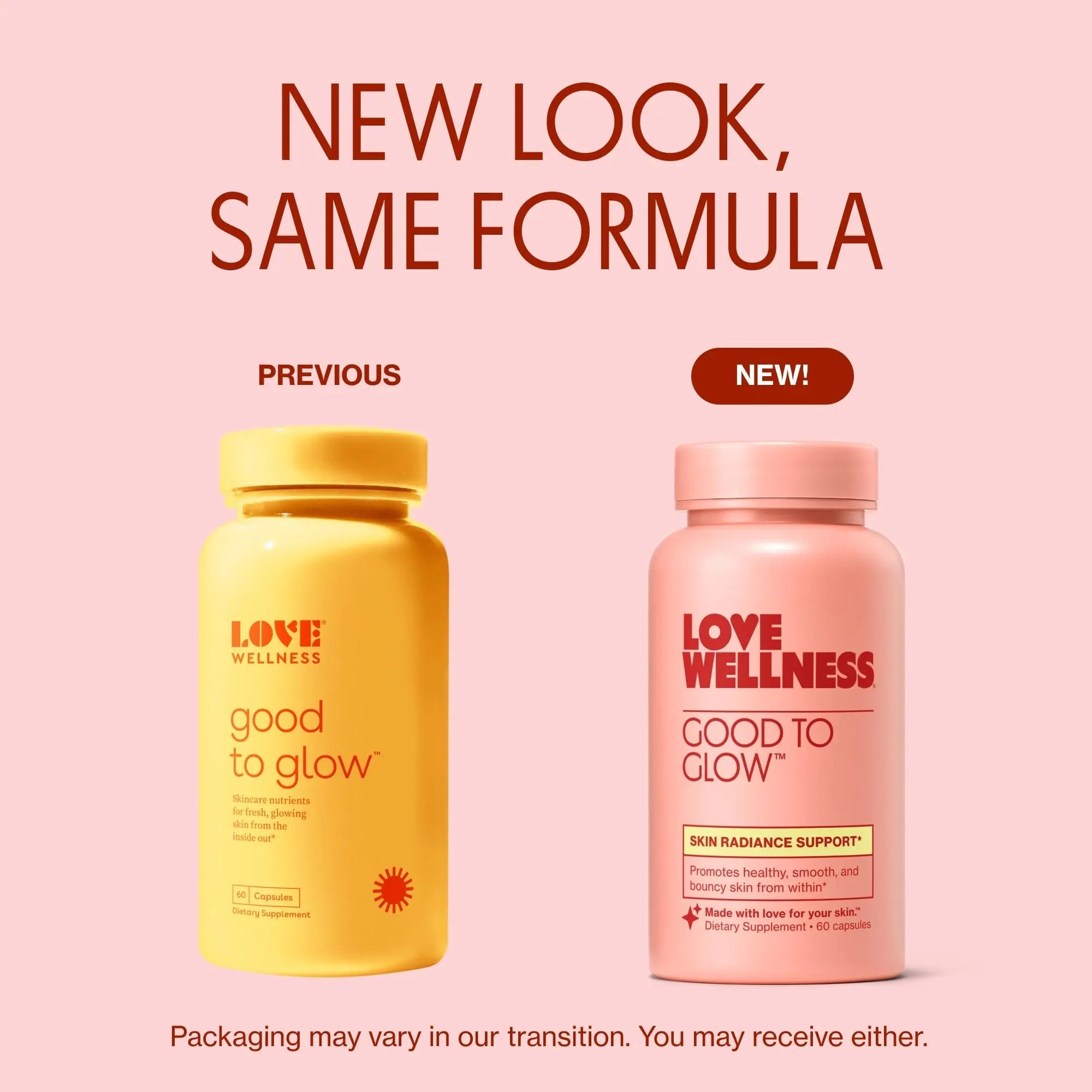 Love Wellness Good to Glow | Collagen Supplement with Biotin, Vitamin C, E, Ashwagandha & Zinc | Promotes Smooth, Glowing & Clear Skin | Enhances Smoothness & Promotes Healthy Skin | 60 Count - TrustMedUSA