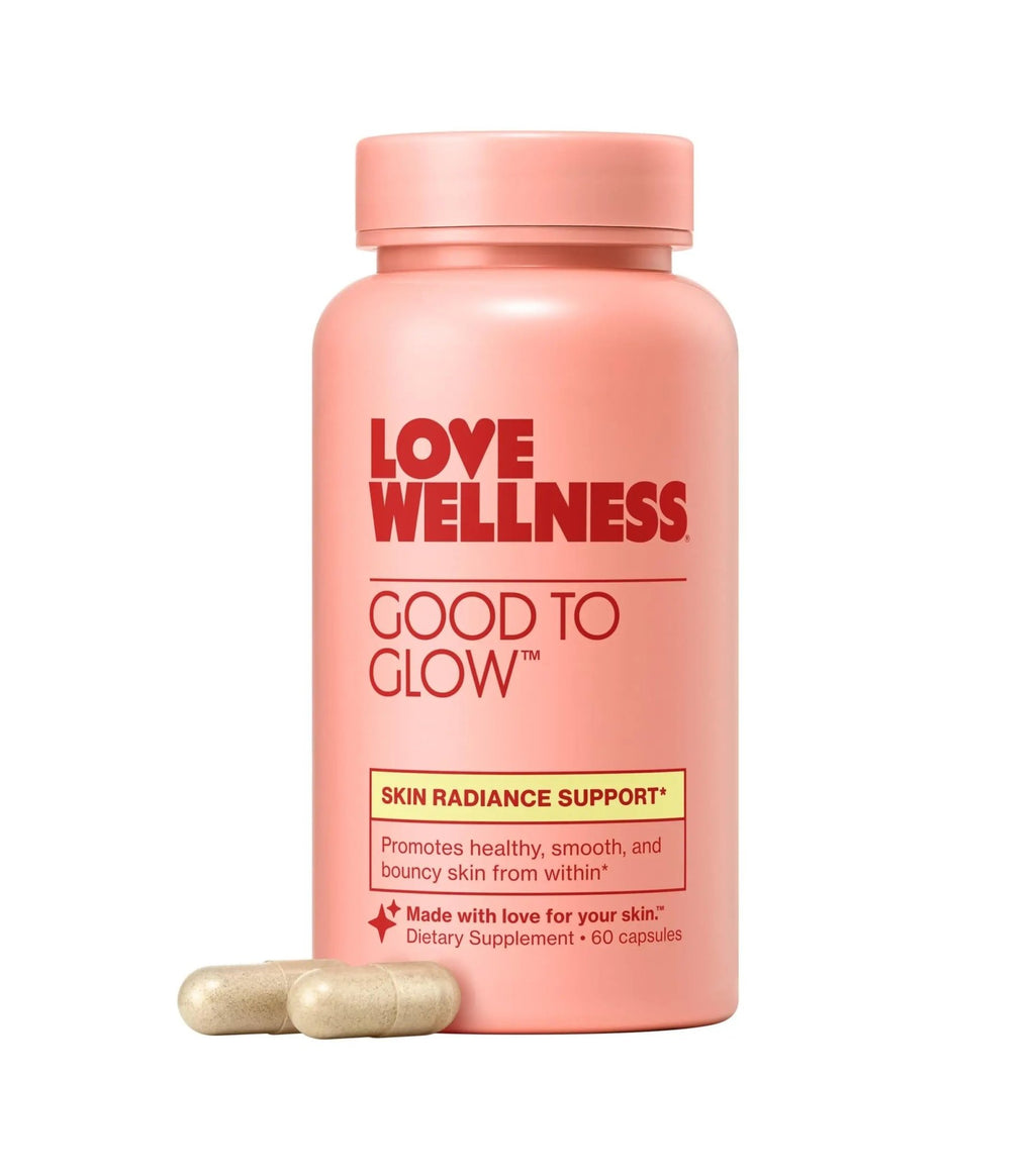 Love Wellness Good to Glow | Collagen Supplement with Biotin, Vitamin C, E, Ashwagandha & Zinc | Promotes Smooth, Glowing & Clear Skin | Enhances Smoothness & Promotes Healthy Skin | 60 Count - TrustMedUSA