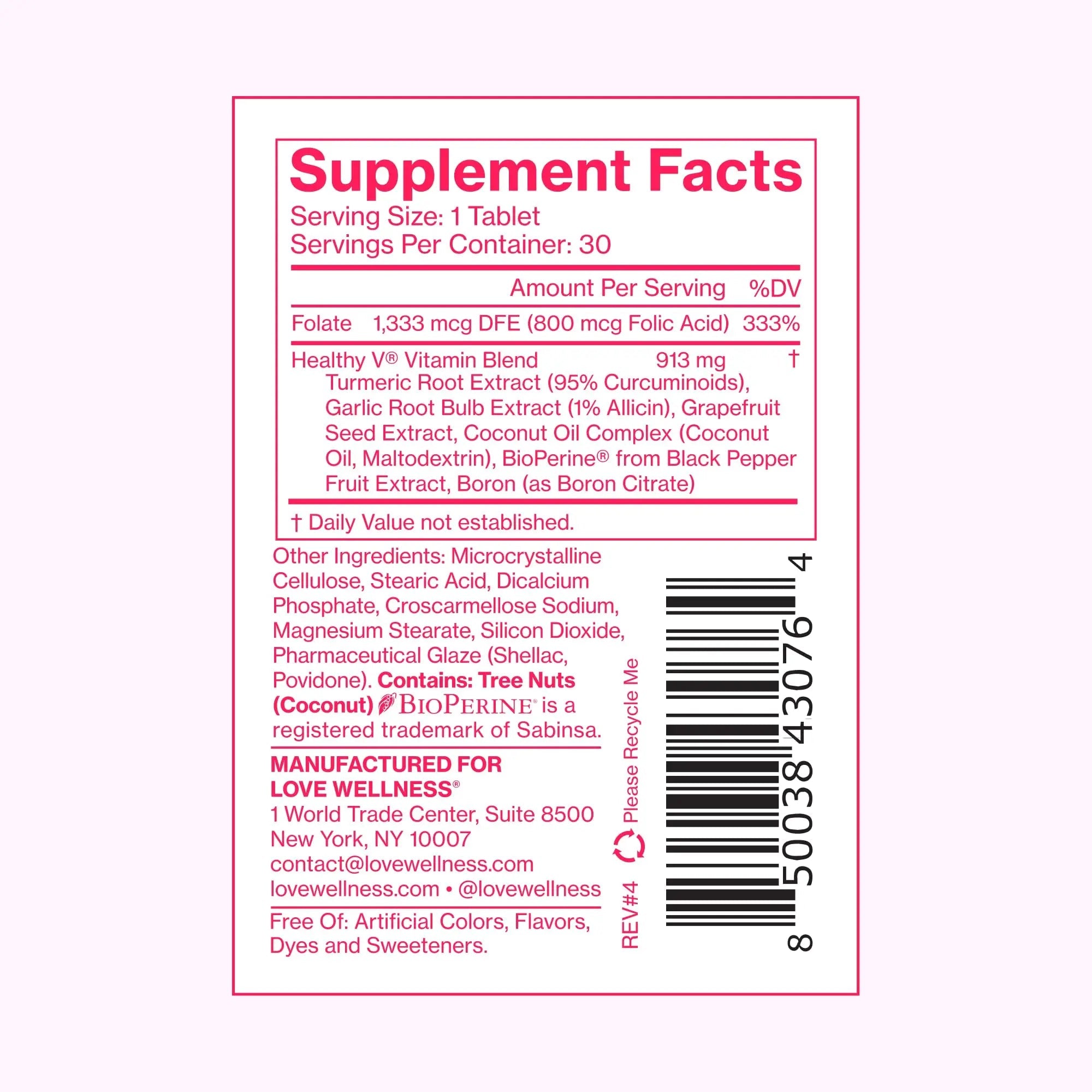 Love Wellness Healthy V Vitamin | Women's Vaginal Health Supplement | pH Balance, Gut Health & Immune Support Supplement | Balance of Candida Yeast with Turmeric, Garlic & Coconut Oil | 30 Count - TrustMedUSA