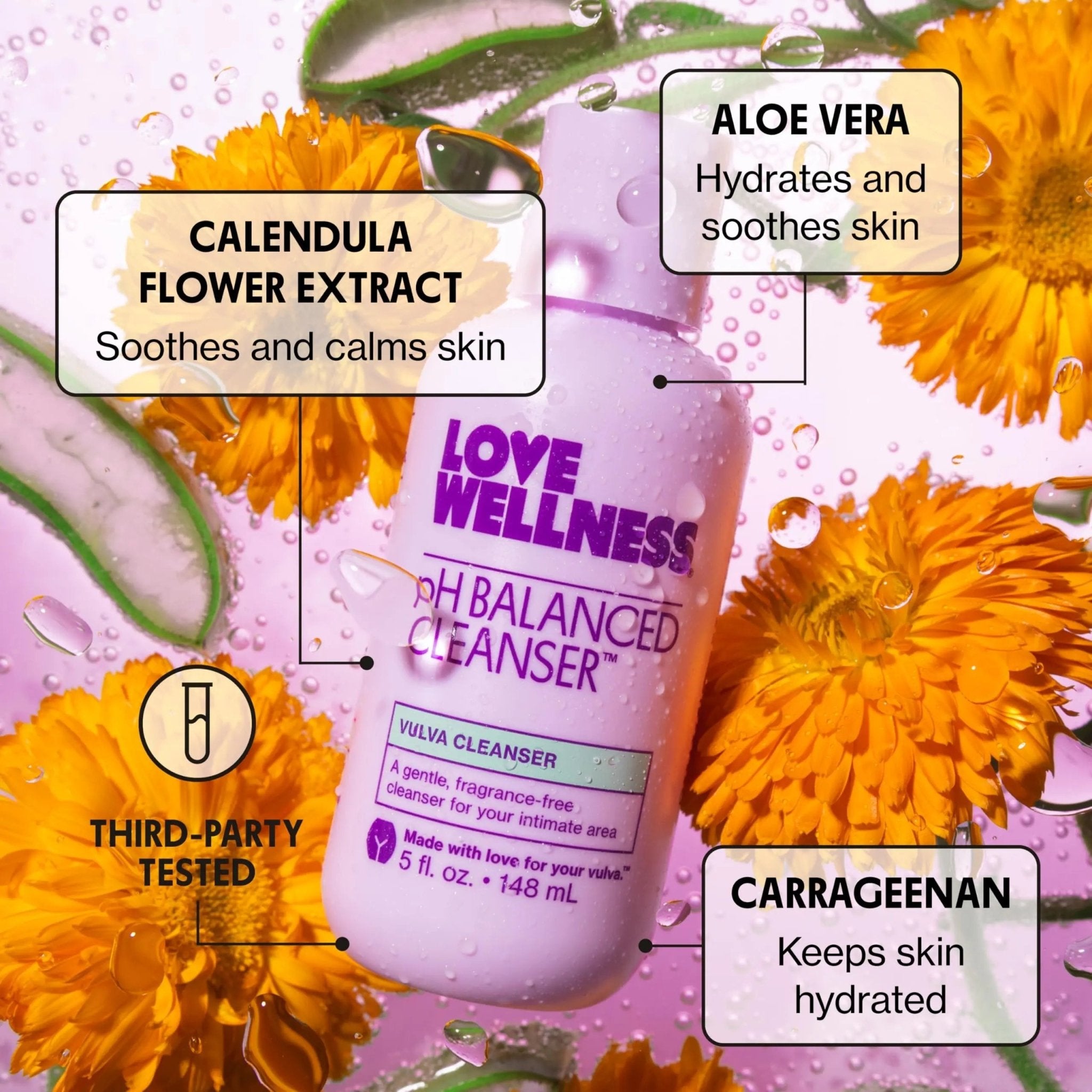 Love Wellness pH Balancing Cleanser | Feminine Vaginal Wash | Fragrance-Free | Vaginal Cleanser for Balanced pH, Intimate Health & Hygiene | Non-Irritating with Aloe Vera for Sensitive Skin | 5 Fl Oz - TrustMedUSA