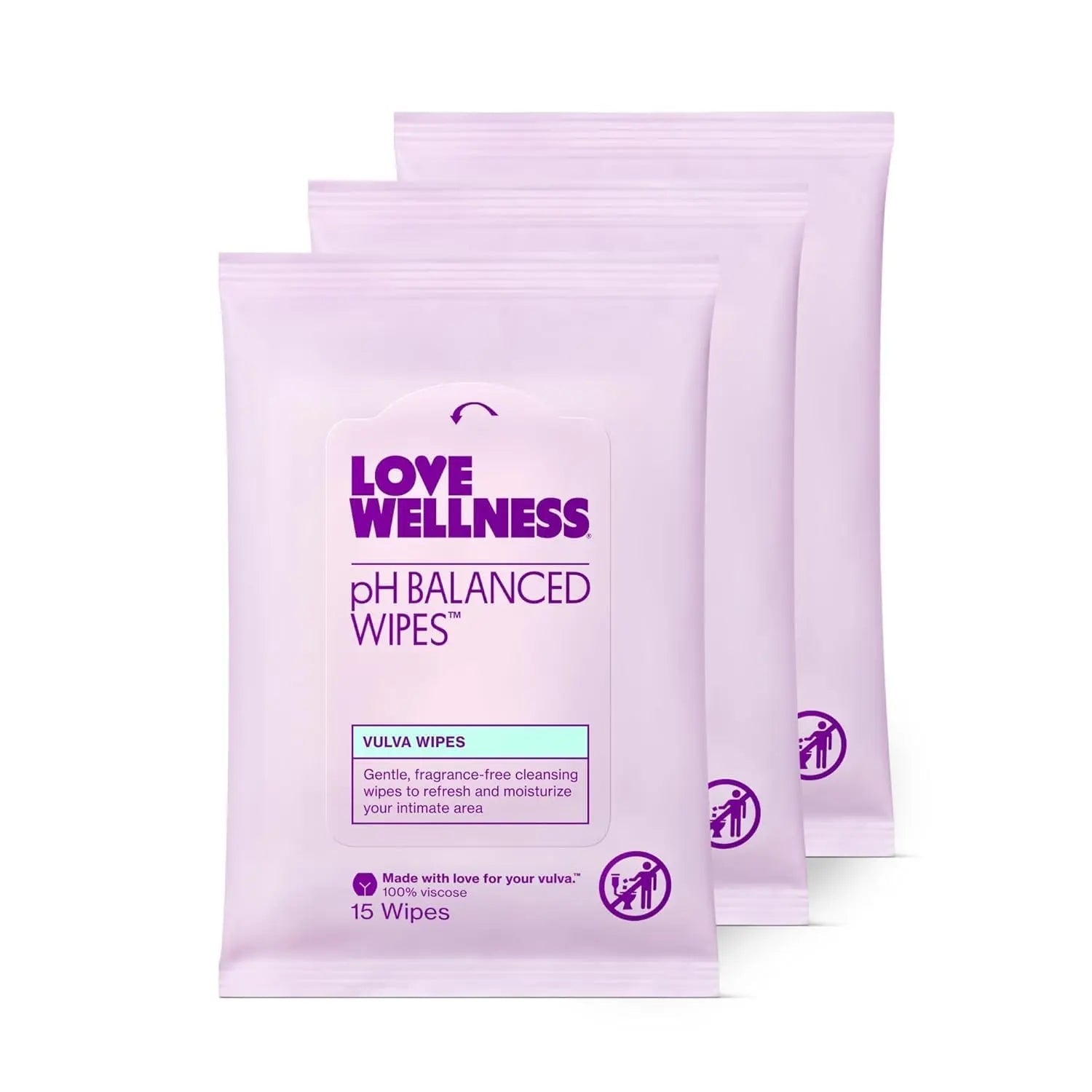 Love Wellness pH Balancing Wipes for Women | Fragrance-Free | Vulva Cleanser for Balanced pH, Intimate Health & Hygiene | Non-Irritating with Aloe Vera for Sensitive Skin | Travel Size | 3-Pack - TrustMedUSA