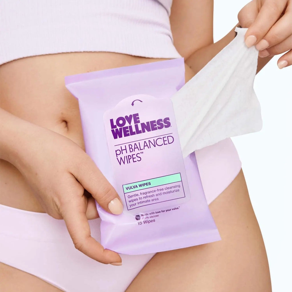 Love Wellness pH Balancing Wipes for Women | Fragrance-Free | Vulva Cleanser for Balanced pH, Intimate Health & Hygiene | Non-Irritating with Aloe Vera for Sensitive Skin | Travel Size | 3-Pack - TrustMedUSA