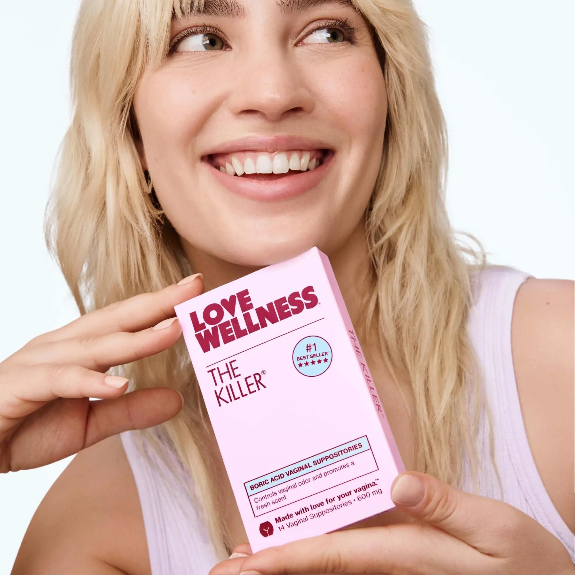 Love Wellness The Killer | Boric Acid Vaginal Suppositories | Balances pH & Supports Odor Control, a Healthy Vaginal Balance and Environment | Fast-Acting & Fragrance-Free | Gentle & Effective | 14 Ct - TrustMedUSA