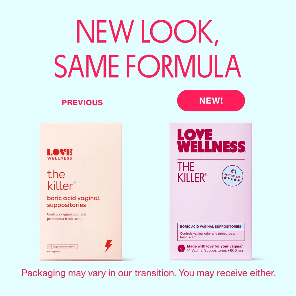 Love Wellness The Killer & Flora Power | Vaginal Suppository Duo with Boric Acid, Probiotics & Vitamin C | Supports pH Balance, Odor Control & Feminine Health | Fragrance-Free, Non-GMO & Paraben Free - TrustMedUSA