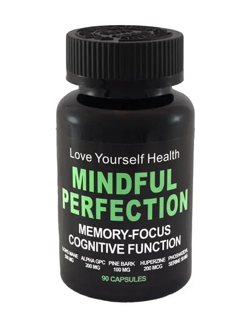 Love Yourself Health Mindful Perfection Premium Nootropic Brain Supplement, 90Count 45 Day Supply for Improved Cognitive Function, Focus, Memory & Energy - TrustMedUSA