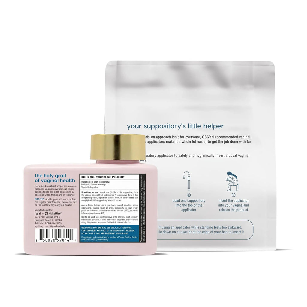 Loyal Boric Life Suppositories 600mg Bundle with Applicator, 30 Suppositories & 15 Applicators - TrustMedUSA
