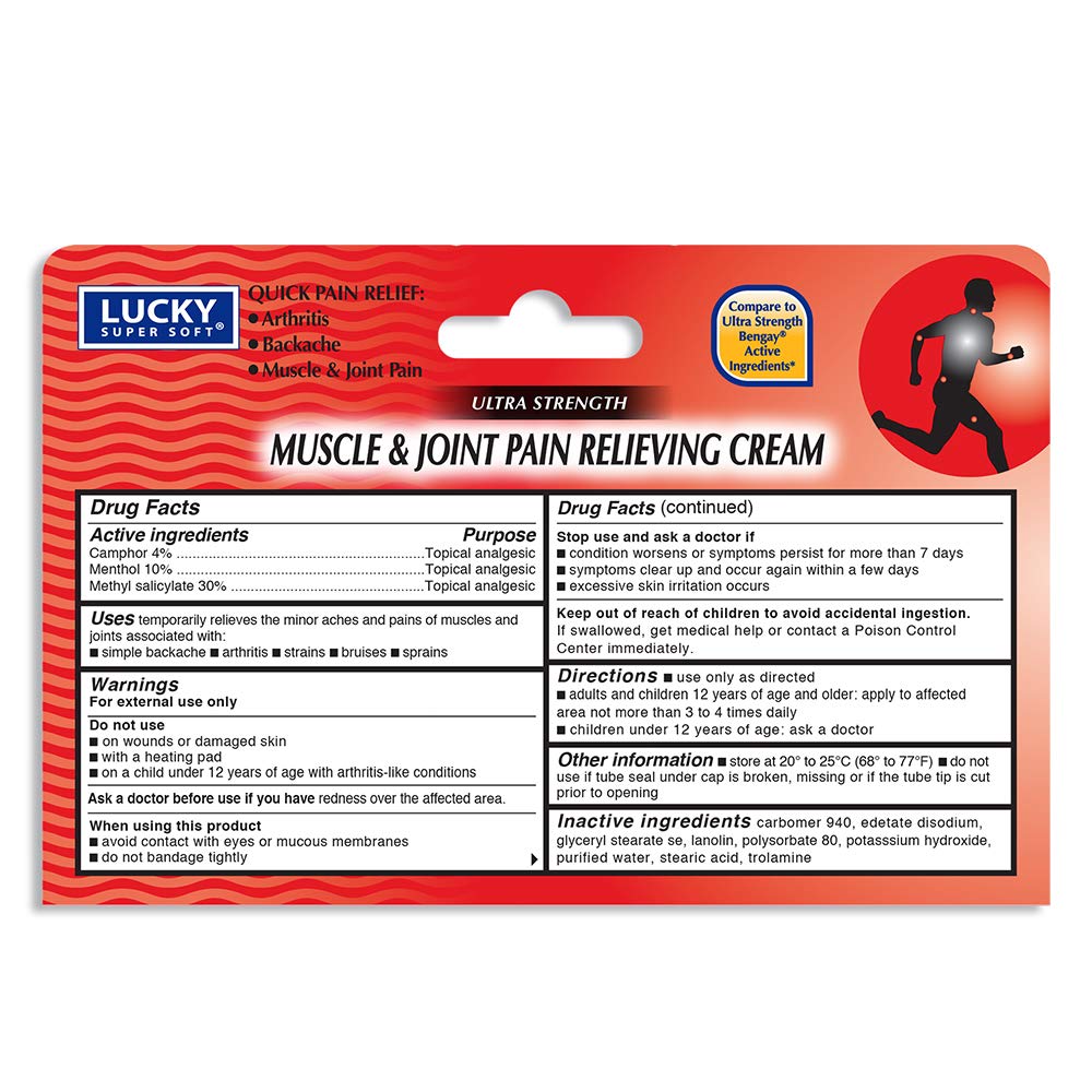 Lucky Super Soft Muscle & Joint Pain Relieving Cream, 1.5 Ounce - TrustMedUSA