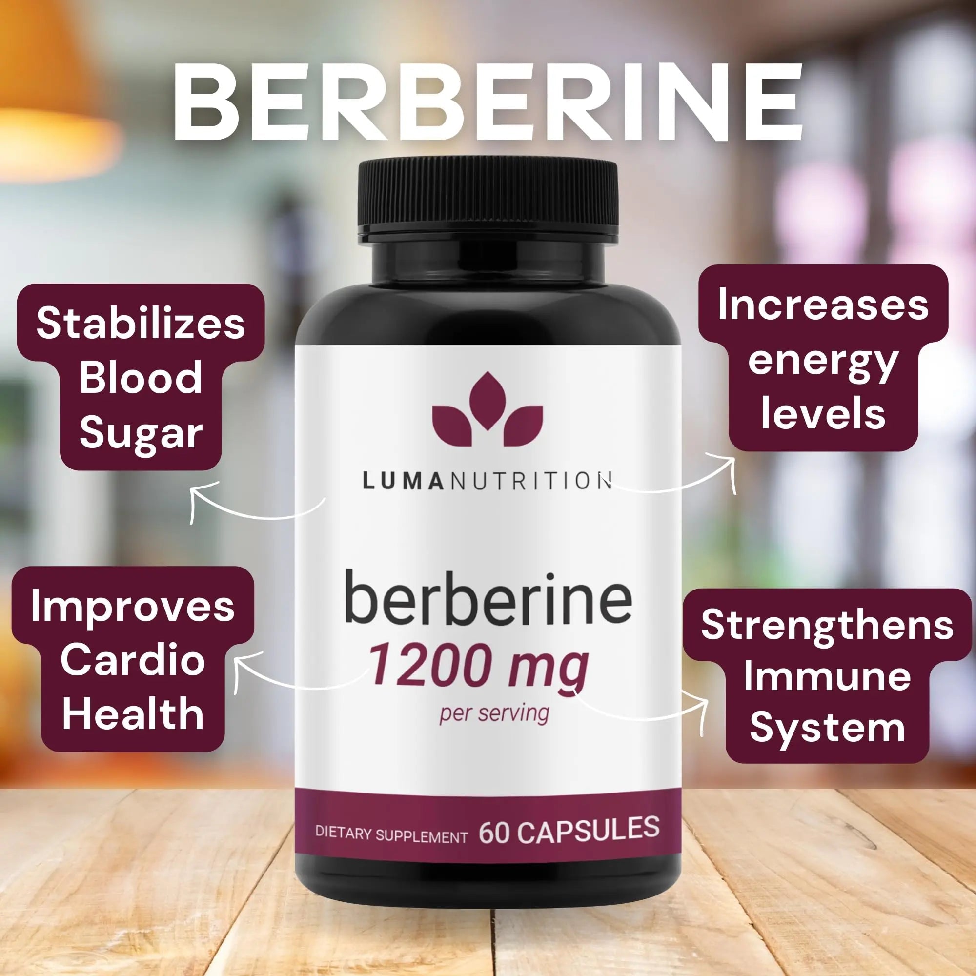 Luma Nutrition Berberine Supplement - Berberine 1200mg Per Serving - Berberine HCI - TrustMedUSA