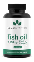 Luma Nutrition Omega 3 Fish Oil Supplement - Extra Strength 2500mg Per Serving - 2000mg EPA & DHA Per Serving - Brain and Heart Health - 60 Softgels, 30 Servings - TrustMedUSA