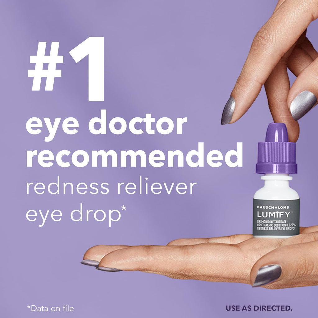 LUMIFY Eye Drops for Red Eyes, Redness Reliever for Brighter Looking Eyes, Works in 1 Minute & Lasts Up to 8 Hours, Eye Drops, 0.17 Fl Oz (5 mL) - TrustMedUSA