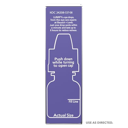 LUMIFY Eye Drops for Red Eyes, Redness Reliever for Brighter Looking Eyes, Works in 1 Minute & Lasts Up to 8 Hours, Eye Drops, 0.17 Fl Oz (5 mL) - TrustMedUSA