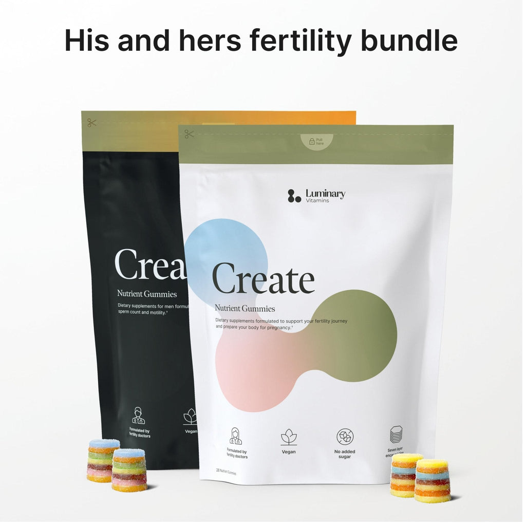 Luminary Vitamins Create for Men | IVF-Doctor Formulated Male Fertility Gummies | 300 mg CoQ10, 900 mg L-Carnitine, 10 mg Lycopene | Supports Sperm Health | Vegan & No Added Sugar (28 Day Supply) - Maple Wellness Supplements