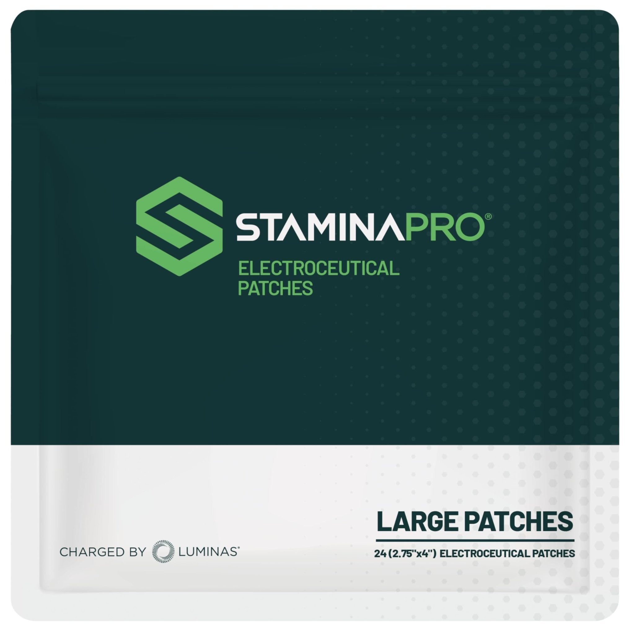 LUMINAS STAMINAPRO Patch - Water-Resistant Athletic Adhesive, Electroceutical Relief - Versatile Active Comfort, Long Lasting - Back, Joints, Knees, Hamstrings - 24 Pack (Large Tan Patches) - TrustMedUSA