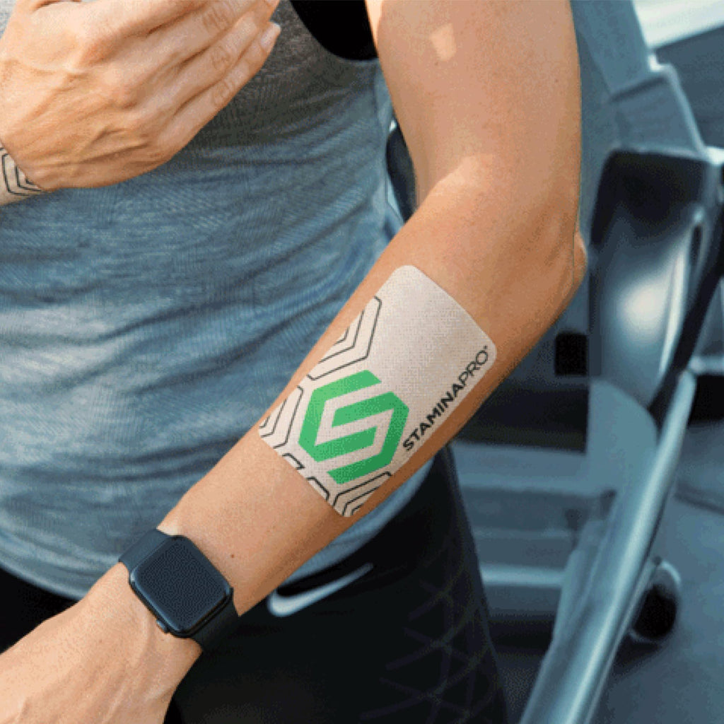 LUMINAS STAMINAPRO Patch - Water-Resistant Athletic Adhesive, Electroceutical Relief - Versatile Active Comfort, Long Lasting - Back, Joints, Knees, Hamstrings - 24 Pack (Large Tan Patches) - TrustMedUSA