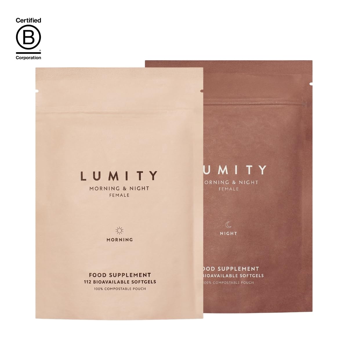 Lumity Morning & Night Female Supplement - 24-Hour Nutritional Support for Perimenopause, Energy, Sleep Quality, Hormones, Skin & Eye Health - Vitamins, Minerals, Amino Acids & Omega 3s, 4-Week Supply - TrustMedUSA
