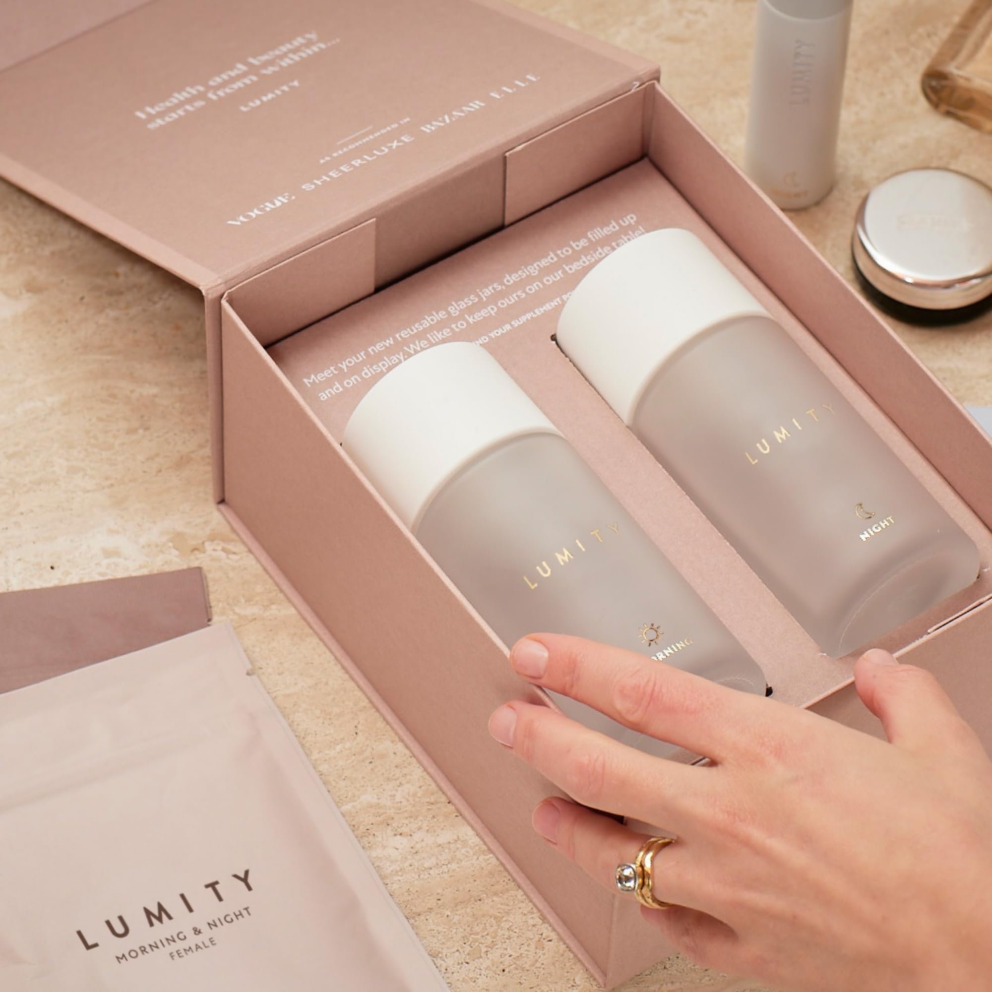 Lumity Morning & Night Female Supplement - 24-Hour Nutritional Support for Perimenopause, Energy, Sleep Quality, Hormones, Skin & Eye Health - Vitamins, Minerals, Amino Acids & Omega 3s, 4-Week Supply - TrustMedUSA