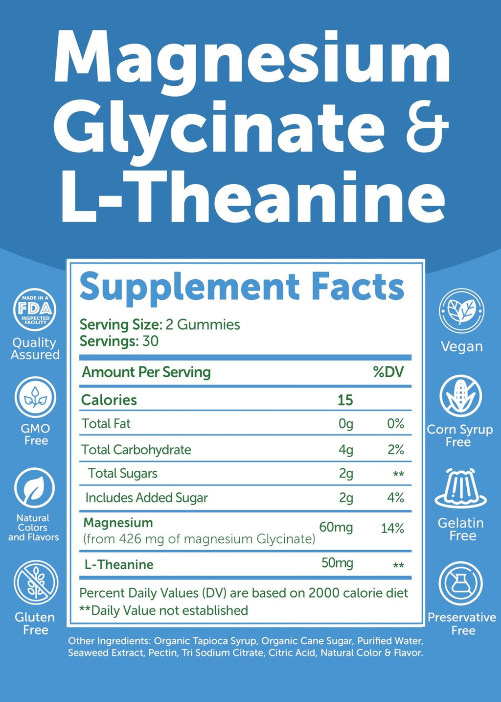 Lunakai USA Made Magnesium Glycinate Gummies with L-Theanine for Kids & Adults – 420mg Magnesium Supplement for Calm - TrustMedUSA