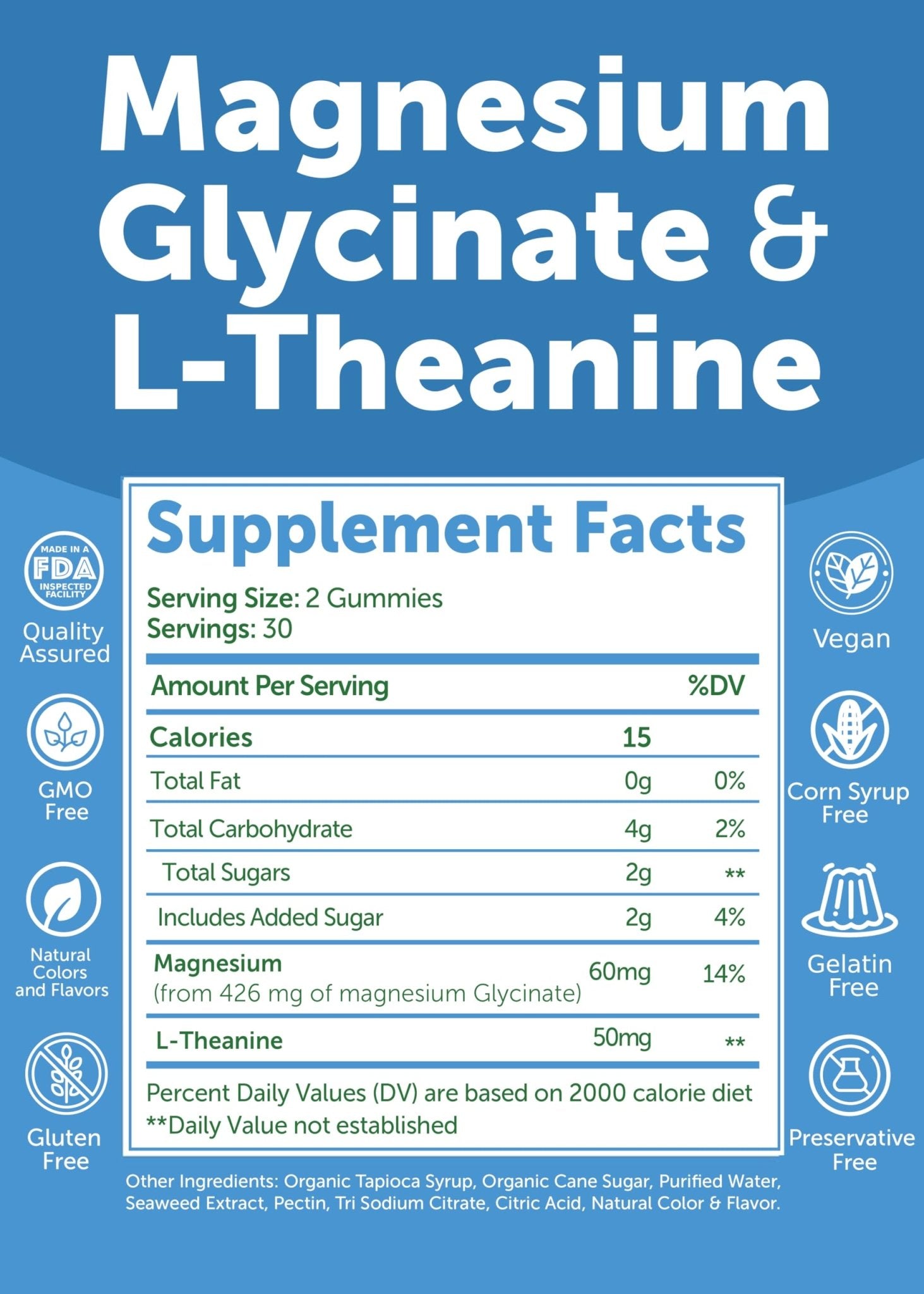 Lunakai USA Made Magnesium Glycinate Gummies with L-Theanine for Kids & Adults – 420mg Magnesium Supplement for Calm - TrustMedUSA