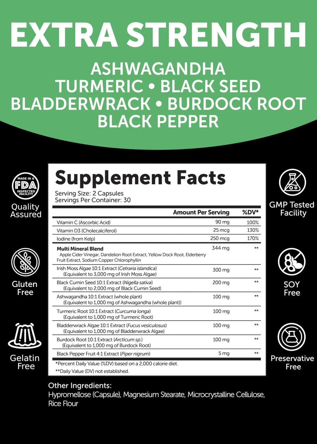 Lunakai USA Made Superfood Fruits & Veggies Supplement & Irish Sea Moss Bundle with 4 Blends, Black Seed Oil & Ashwagandha for Immune & Wellness Support - TrustMedUSA