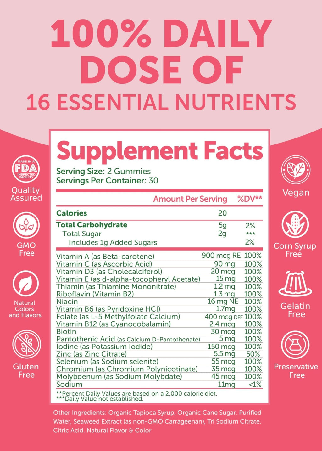 Lunakai USA Made Womens Multivitamin Gummies – Delicious Daily 16 Multi Vitamins for Women – Wellness, Energy & Essential Health Support, 60ct - TrustMedUSA