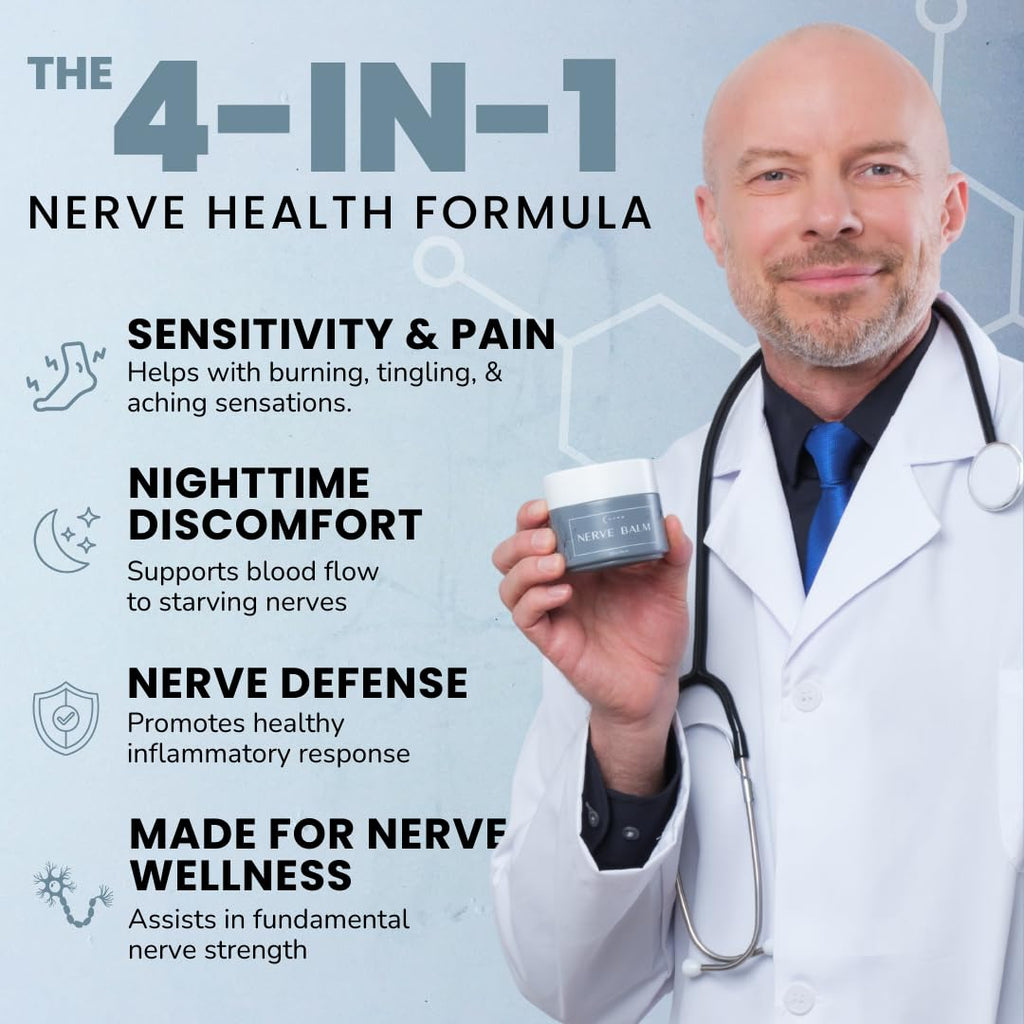 Lune Nerve Balm – Neuropathy Cream for Burning, Tingling & Numbness in Feet & Hands | Natural Nerve Pain Relief Cream with Arnica, Vitamin B6 & Magnesium | 3.4 oz - TrustMedUSA