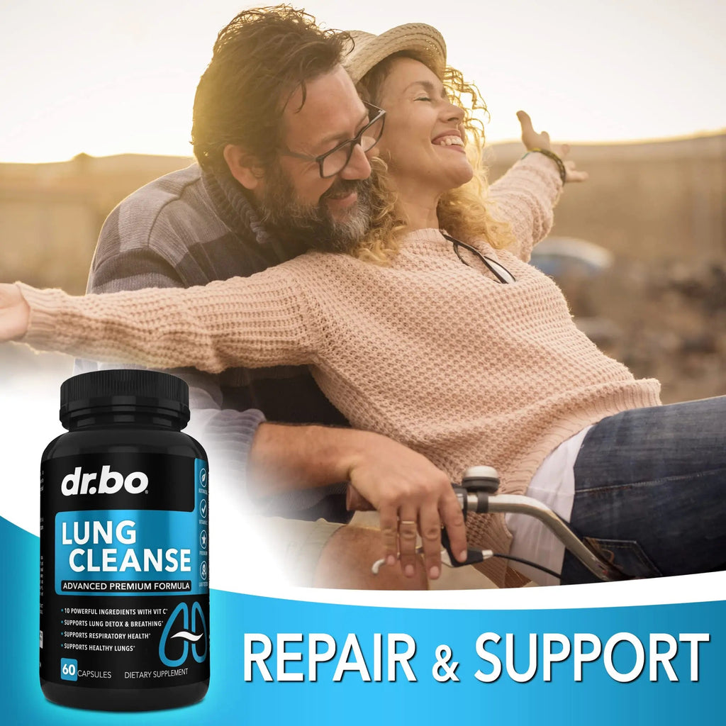 Lung Cleanse Support Supplement - Respiratory Supplements to Quit & Stop Smoking Aids - Herbal Detox for Lungs & Bronchial Health - Smokers Cleanser Breathe Aid for Mucus Clear Relief - 60 Capsules - TrustMedUSA