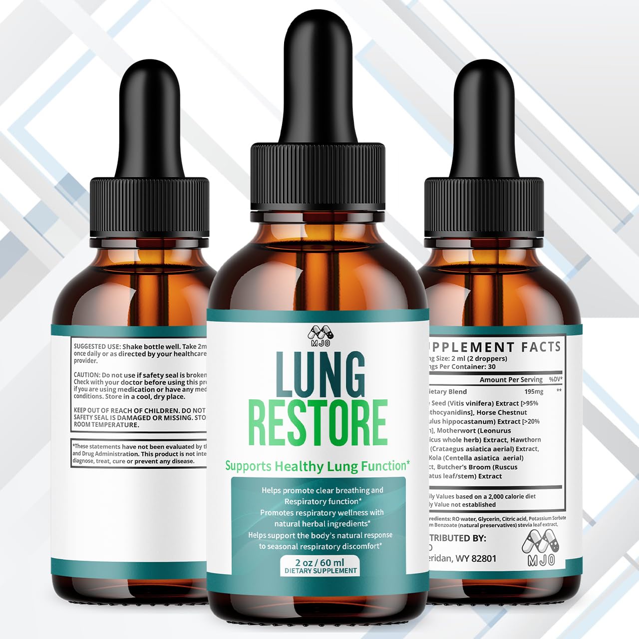 Lung Restore Drops, Official LungRestore Liquid Supplement Drops with All Natural Ingredients, Lung Restore Advanced Lungs Wellness Support Formula with Premium Vitamins for Women & Men (30 Servings) - TrustMedUSA