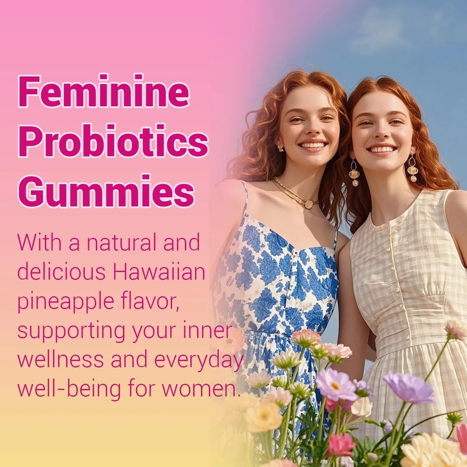 Lunivox Her Juicy Feminine Probiotics Gummies for Women, with Prebiotics & Slippery Elm - Promotes pH Balance, Gut Health & Immune Support - Pineapple Flavor, 60 Count - TrustMedUSA