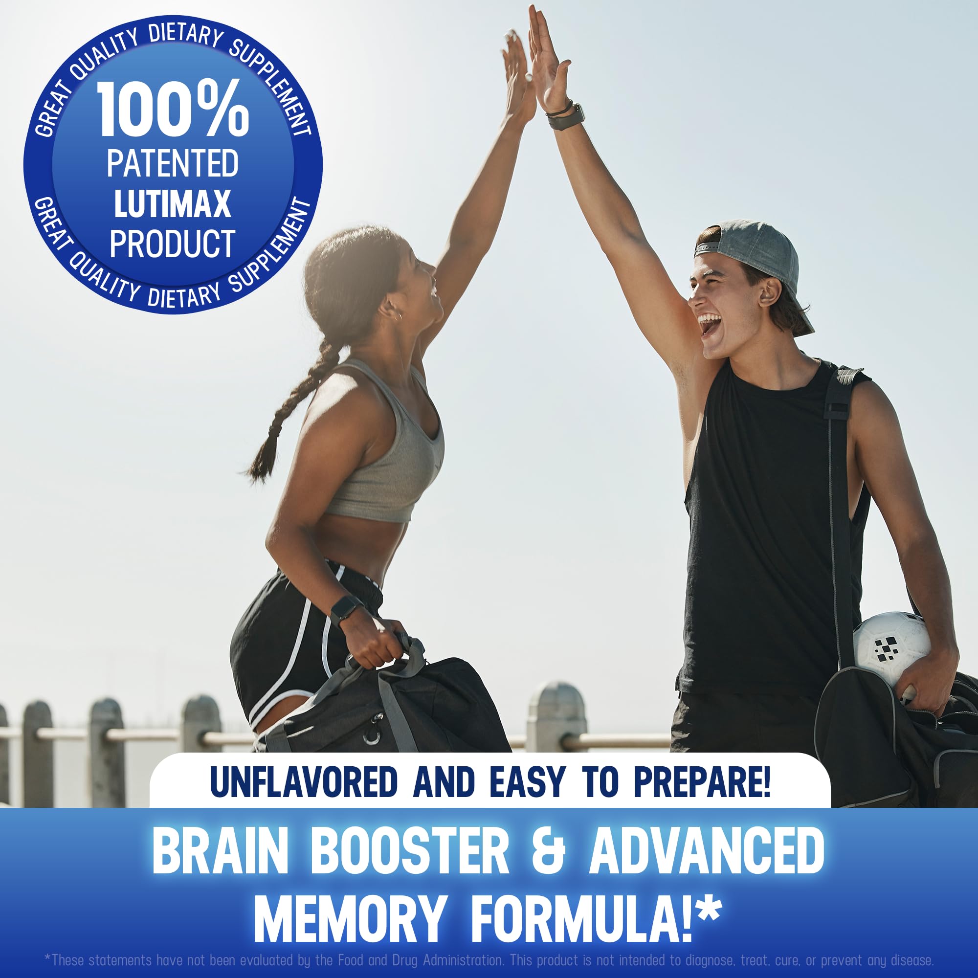 Lutimax Luteolin Complex Powder Brain Supplement with Rutin - Nootropic Brain Supplements for Memory and Focus to Improve Brain Health - Antioxidant Supplement for Immune Support - 100 Servings Solo - TrustMedUSA