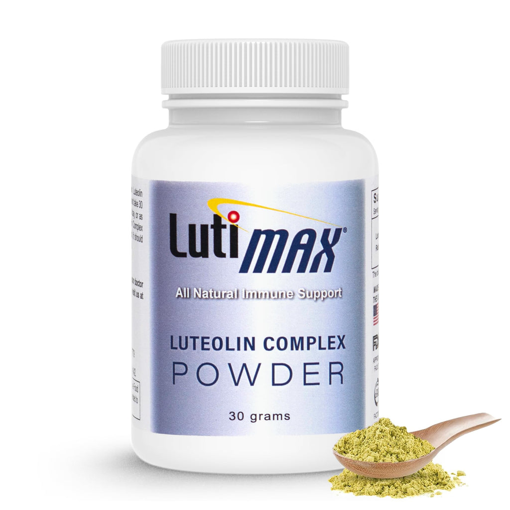 Lutimax Luteolin Complex Powder Brain Supplement with Rutin - Nootropic Brain Supplements for Memory and Focus to Improve Brain Health - Antioxidant Supplement for Immune Support - 100 Servings Solo - TrustMedUSA