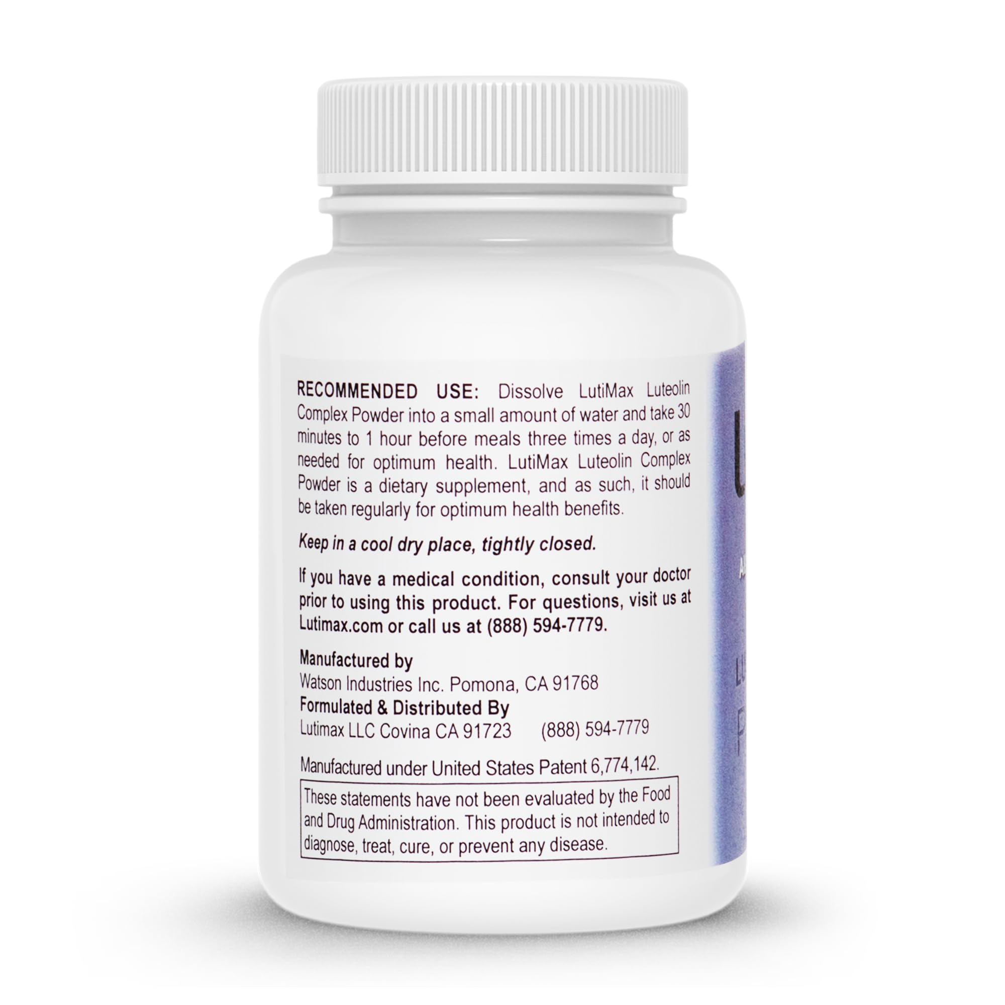 Lutimax Luteolin Complex Powder Brain Supplement with Rutin - Nootropic Brain Supplements for Memory and Focus to Improve Brain Health - Antioxidant Supplement for Immune Support - 100 Servings Solo - TrustMedUSA