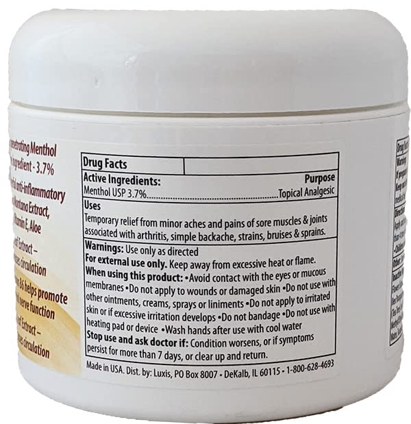 Luxis Arnica Pain Relief Cream - Soothing Arnica Combined with Powerful Menthol - Topical analgesic - 3 oz - TrustMedUSA