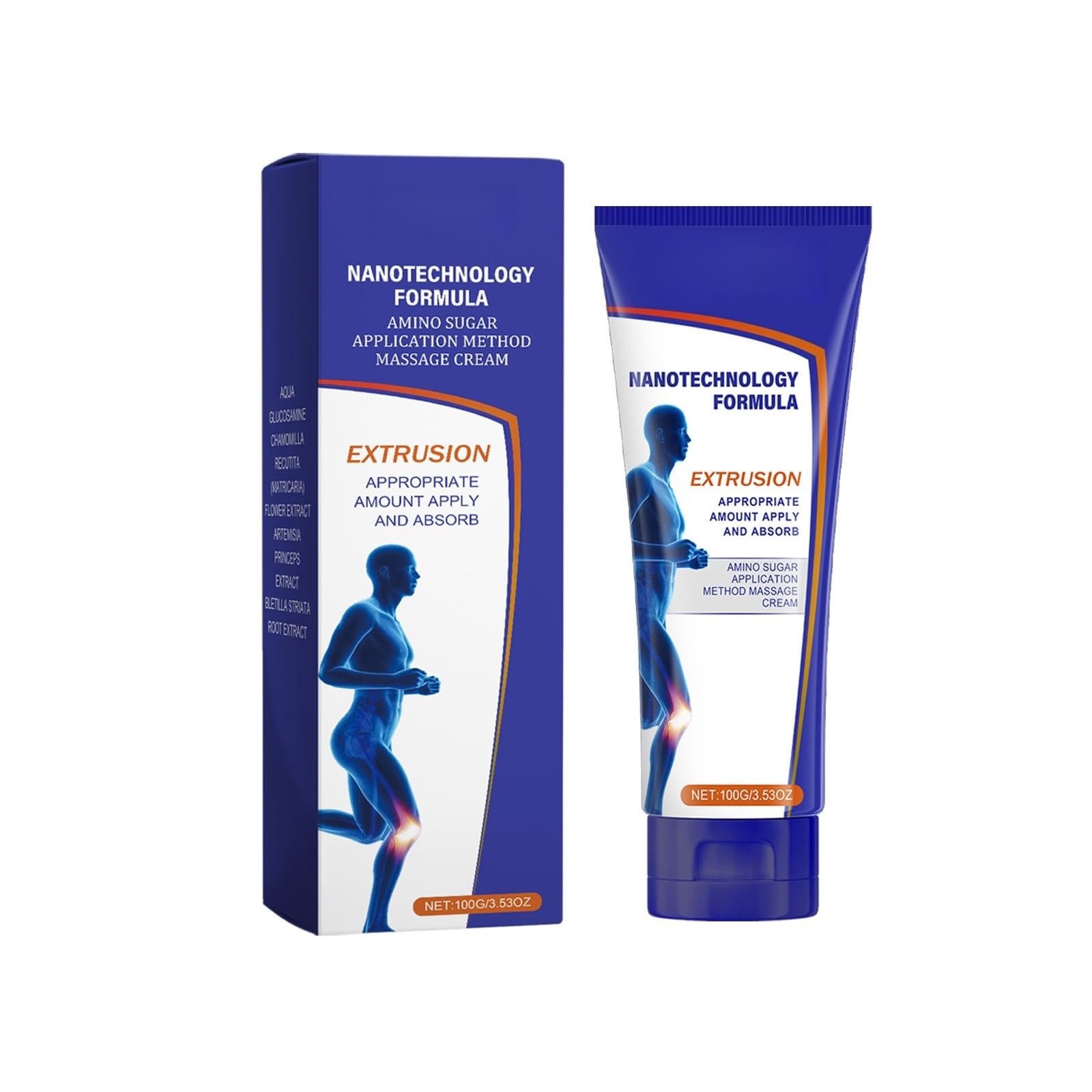 LWQCHW Nanotechnology Formula Amino Sugar Massage Cream 100g, with Glucosamine & Chamomile, Soothes Joint Discomfort, Fast Absorption Non-Greasy - TrustMedUSA