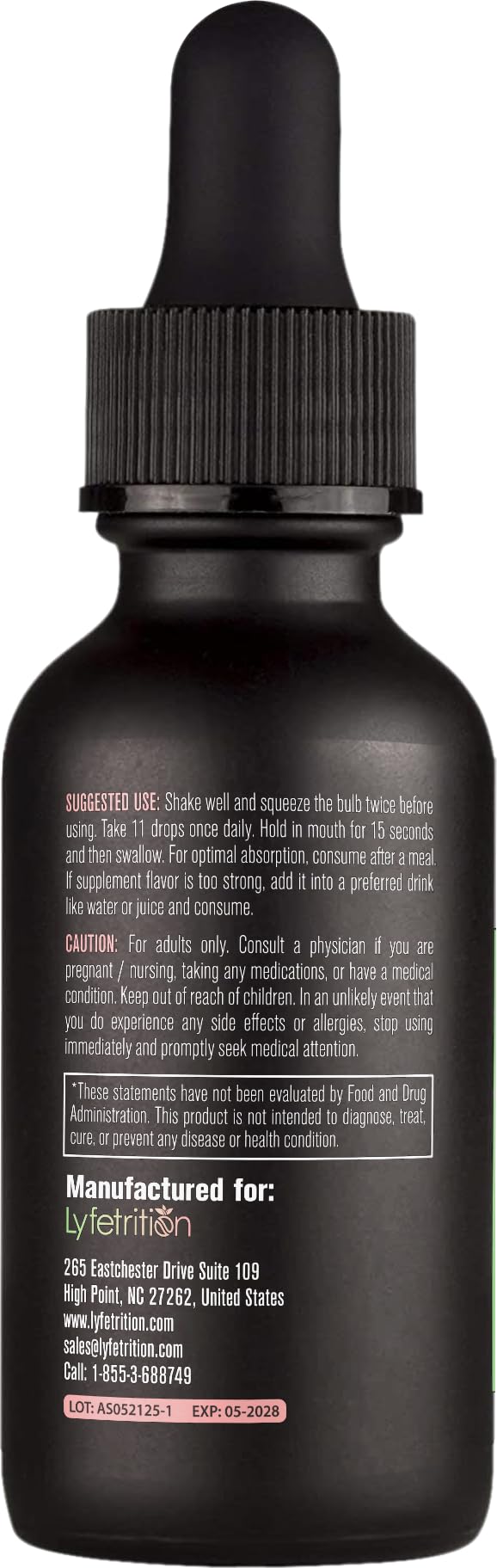 Lyfetrition Benfotiamine 118 ml, 4 FL Oz Liquid, 220 Servings, Made in USA, Quick Absorption, Potent Ingredients, Non-GMO - TrustMedUSA