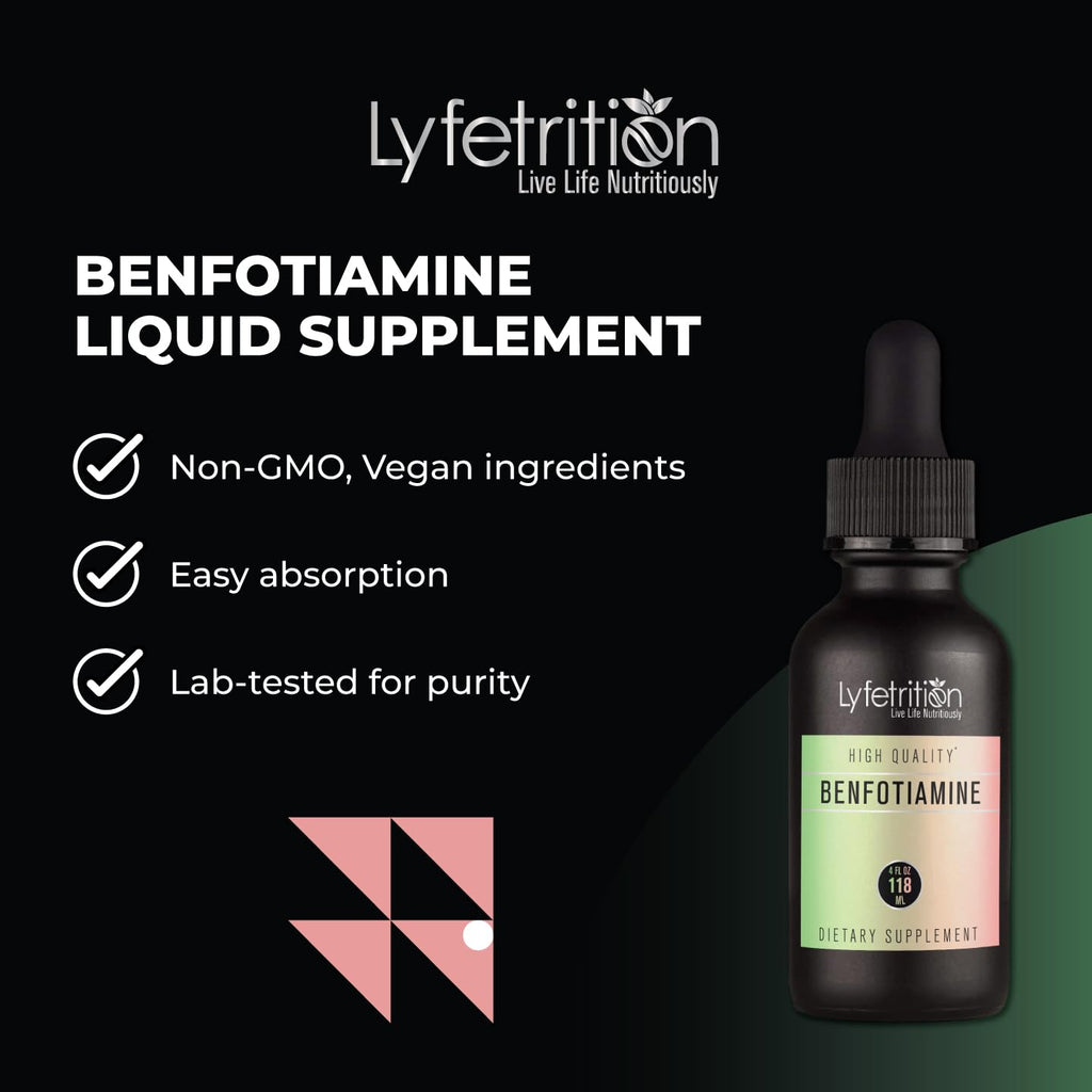 Lyfetrition Benfotiamine 118 ml, 4 FL Oz Liquid, 220 Servings, Made in USA, Quick Absorption, Potent Ingredients, Non-GMO - TrustMedUSA