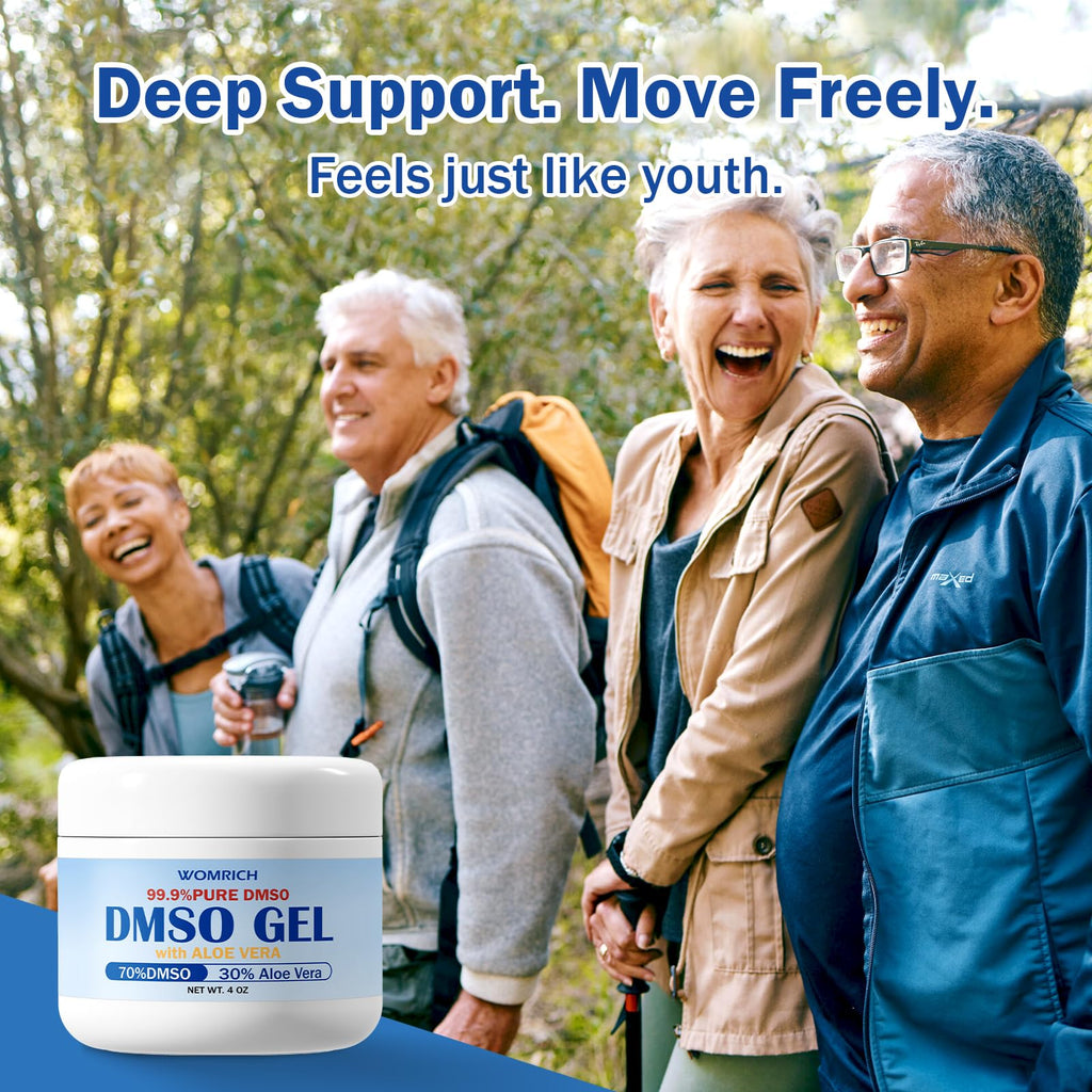 Lymph MD DMSO Gel with Aloe Vera - DMSO Pharmaceutical Grade for Joints and Muscles - Dimethyl Sulfoxide Cream 4 Oz - High Purity & Low Odor - TrustMedUSA