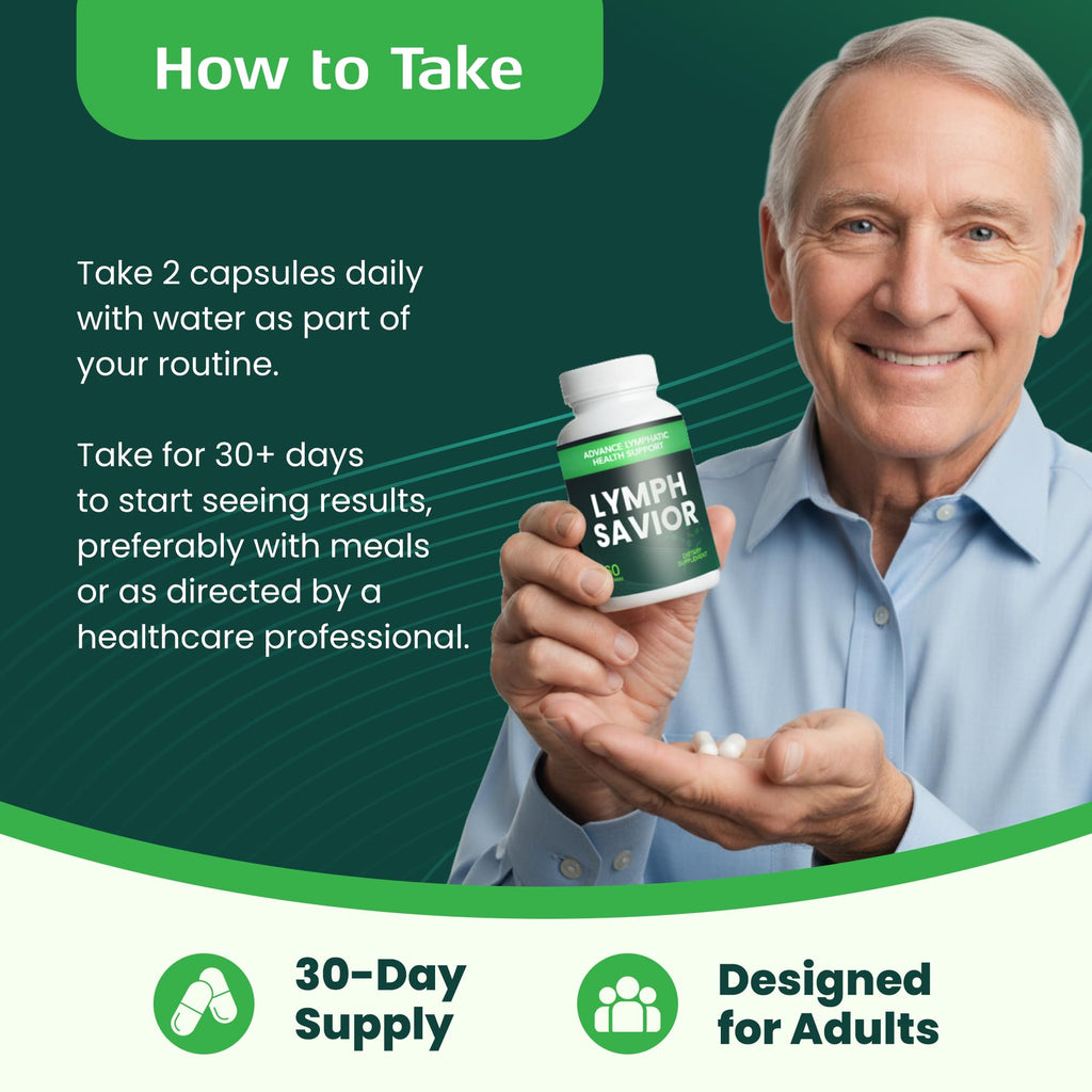 Lymph Savior - Plant-Based Lymphatic Support Supplement with Red Clover, Horse Chestnut & Burdock Root for Fluid Balance & Daily Wellness - Non-GMO, Made in USA - 30-Day Supply, 1 Bottle - TrustMedUSA