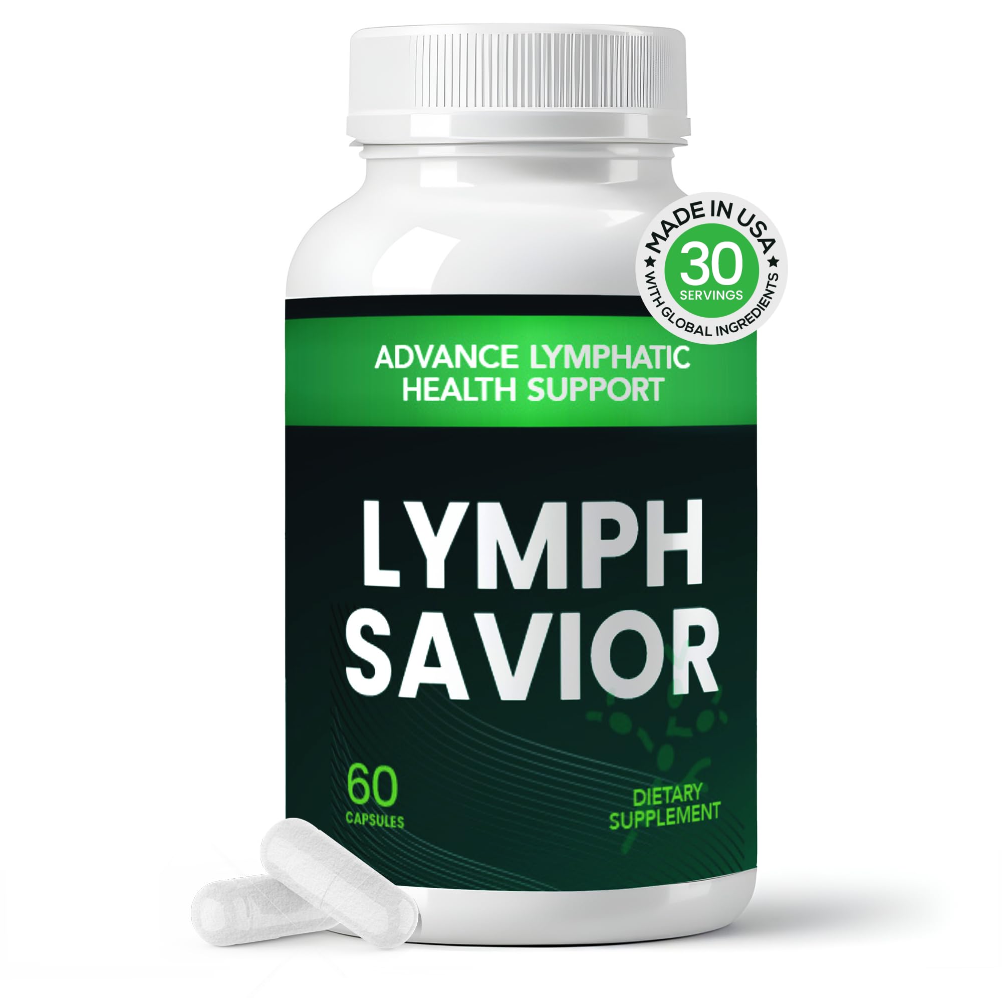 Lymph Savior - Plant-Based Lymphatic Support Supplement with Red Clover, Horse Chestnut & Burdock Root for Fluid Balance & Daily Wellness - Non-GMO, Made in USA - 30-Day Supply, 1 Bottle - TrustMedUSA