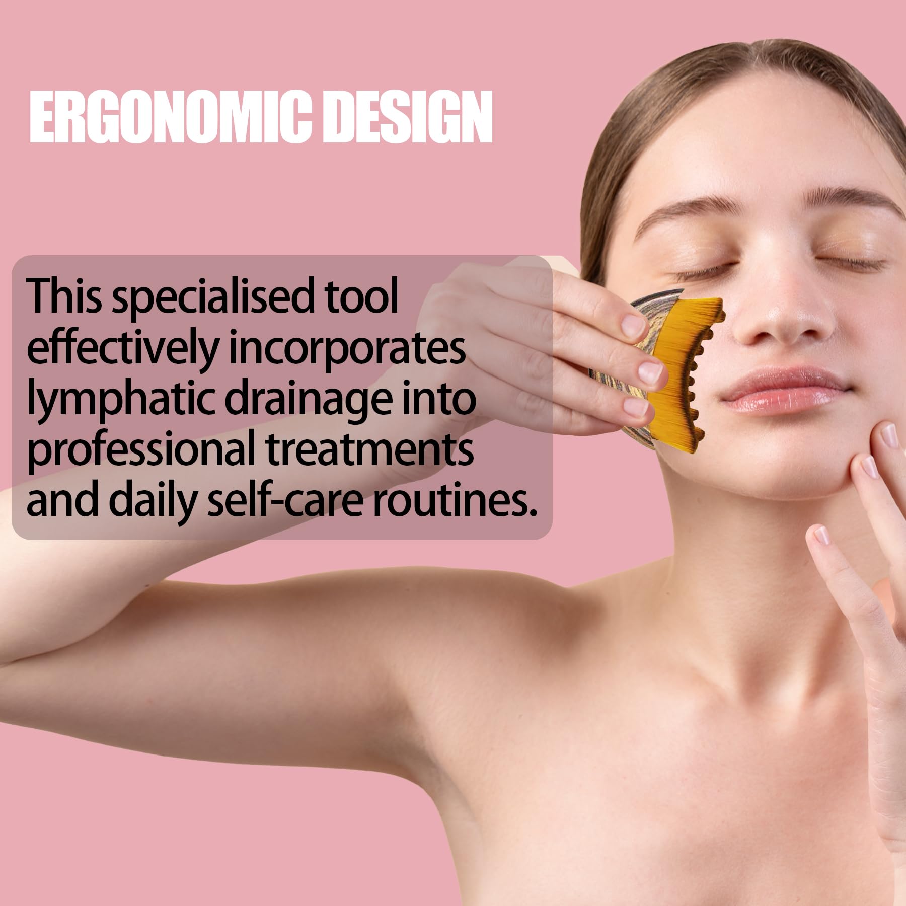 Lymphatic Contour Face Brush Lymphatic Drainage Massager Double Chin Reducer Lymphatic Drainage Brush for Face Ergonomically Designed to Fit The Skin Precisely and Relieve Fatigue - Maple Wellness Supplements