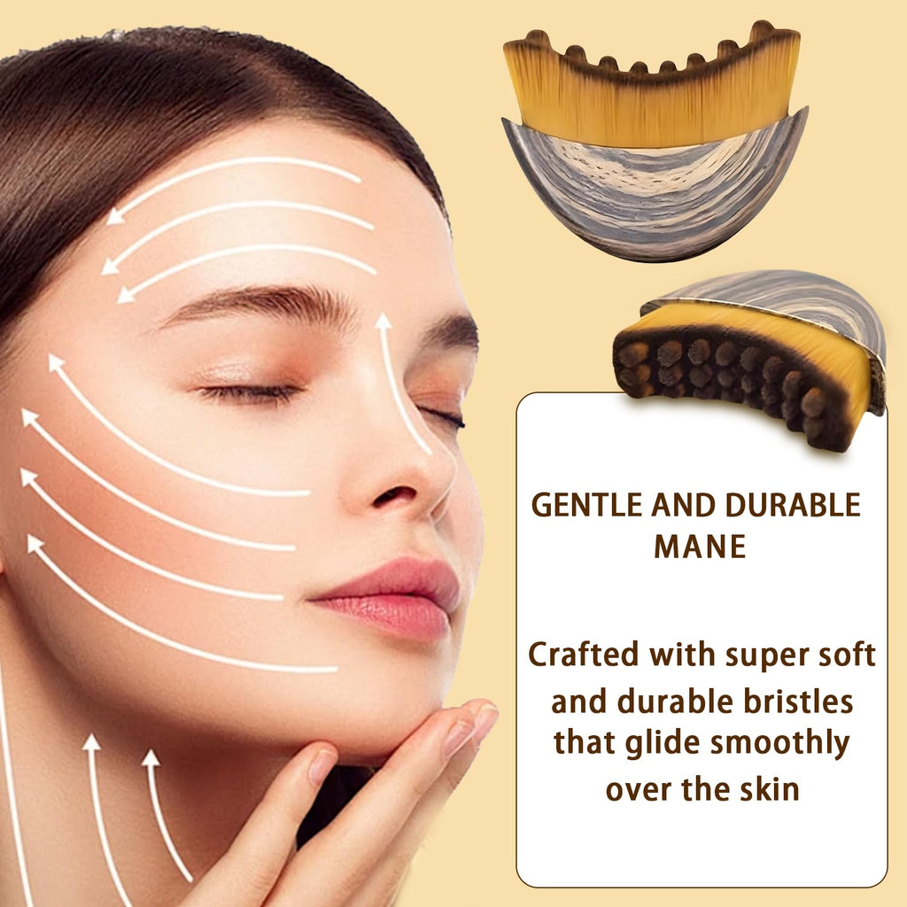 Lymphatic Contour Face Brush, Lymphatic Drainage Massager for Face, Ergonomic Facial Massage Tool for De-Puffing, Skin Firming & Enhanced Skincare Absorption - Maple Wellness Supplements