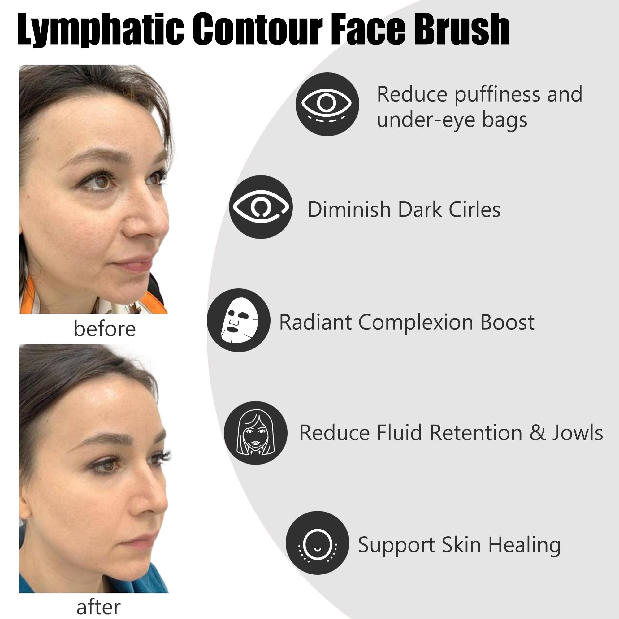 Lymphatic Contour Face Brush,Lymphatic Drainage Massager,Lymphatic Face Brush Ergonomically Designed to Fit The Skin Precisely Relieve Fatigue(1PCS) - Maple Wellness Supplements