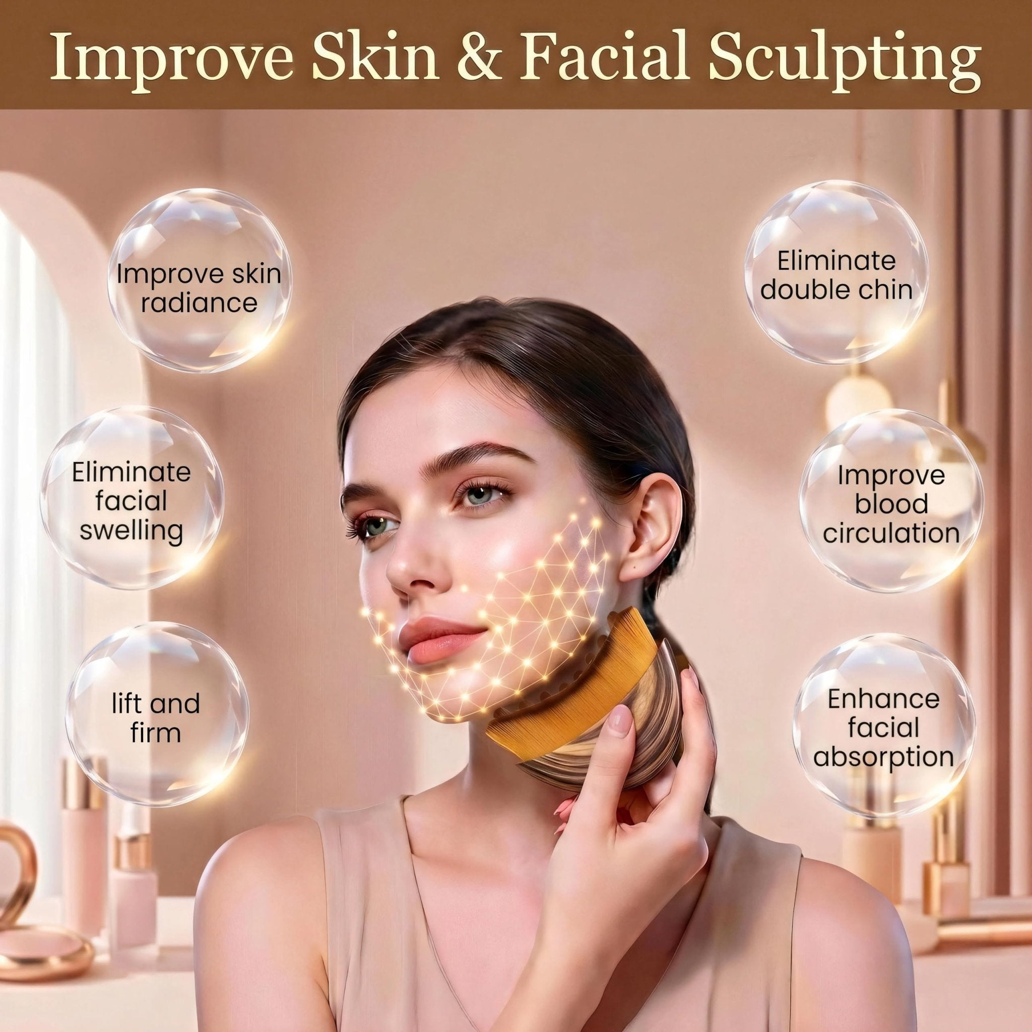 Lymphatic Contour Face Brush,Lymphatic Face Brush,Lymphatic Drainage Brush,Dry Brush,Neck,Chin & Face Sculpting,Anti-Puffiness,Gua Sha & Improves Skin Glow,Skin Care Massage Tools. - Maple Wellness Supplements